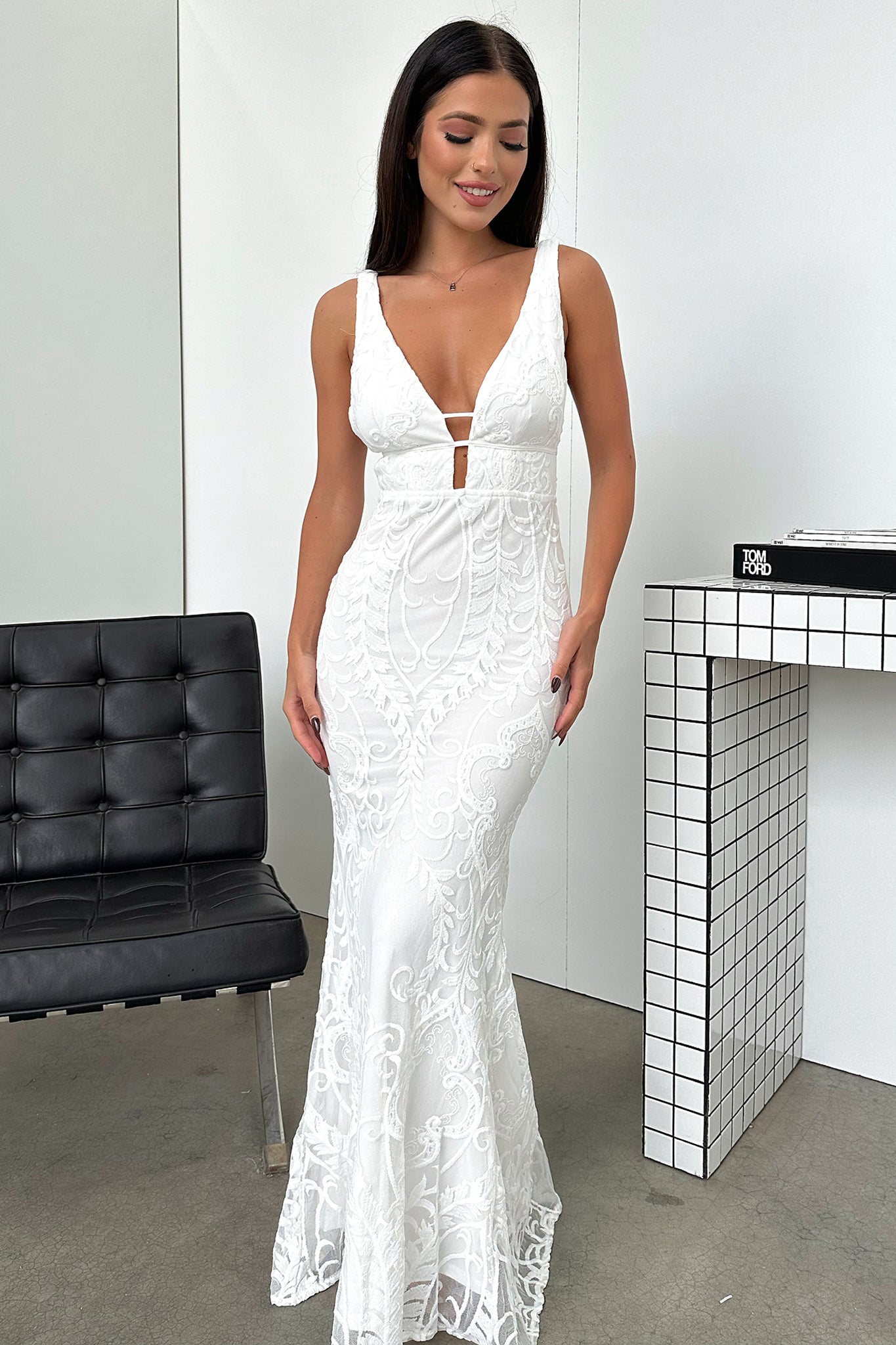 Kaia Maxi Dress - White-Coutiqo