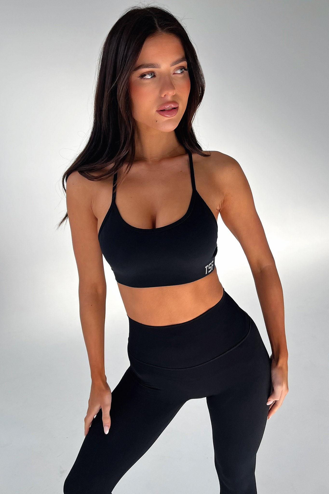 Kamari Open Back Sports Bra - Black-Coutiqo