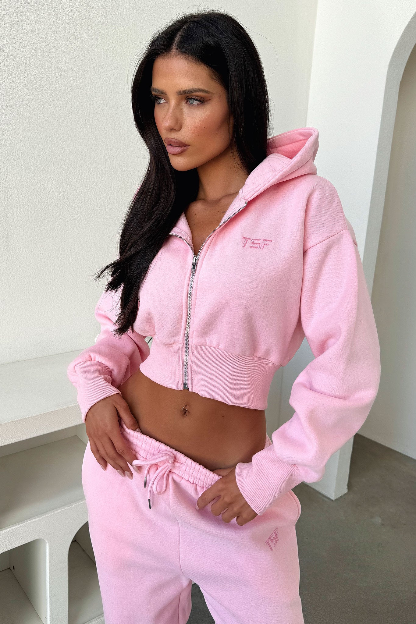 Kaztek Cropped Jacket - Pink-Coutiqo