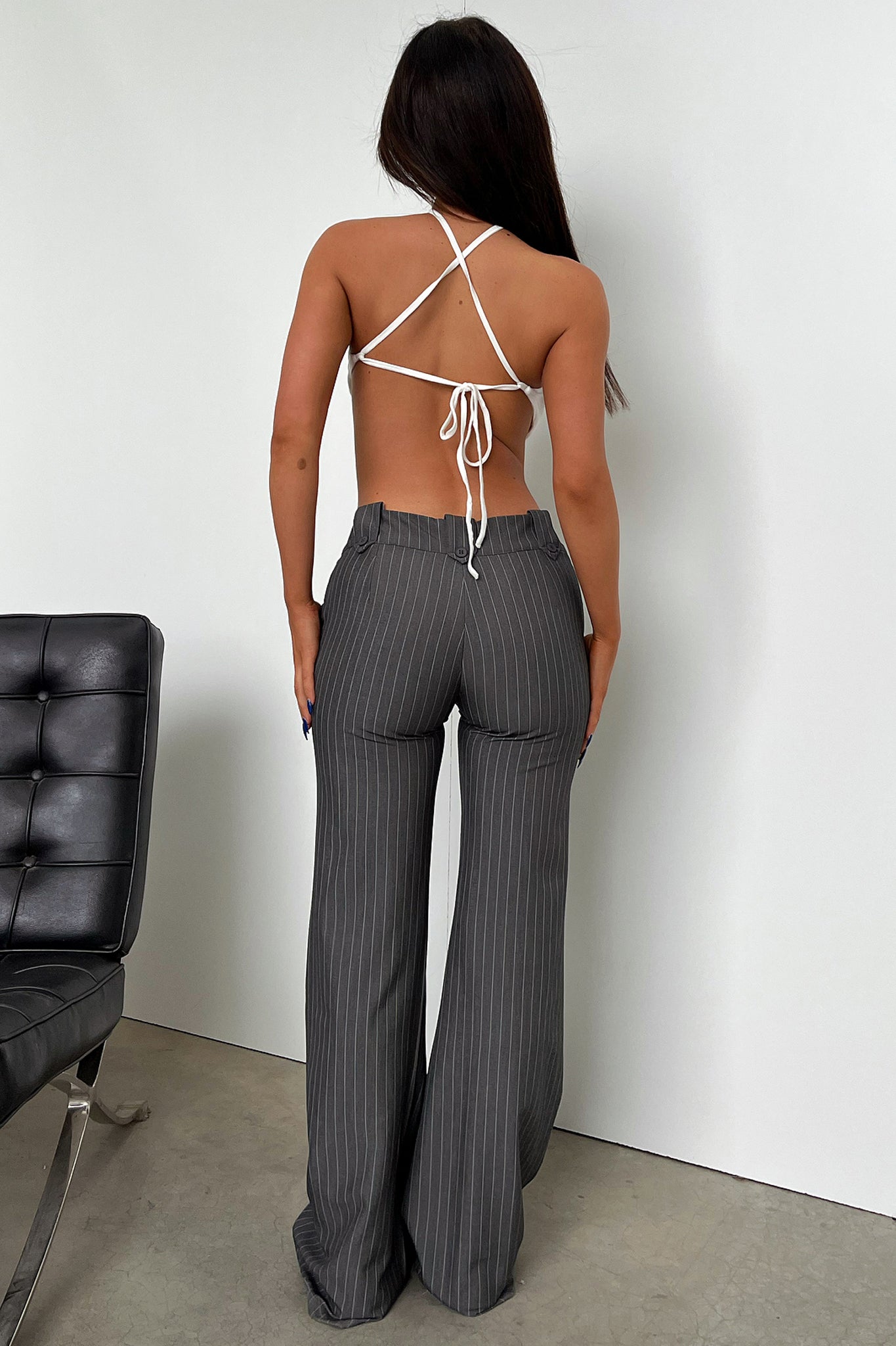 Kendrick Pants - Grey Pinstripe-Coutiqo