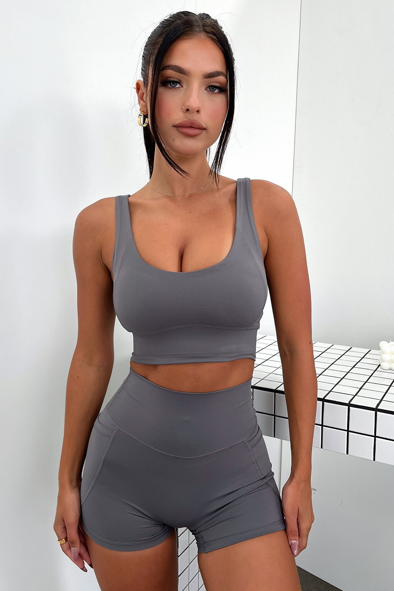 Kian Bike Shorts - Grey-Coutiqo