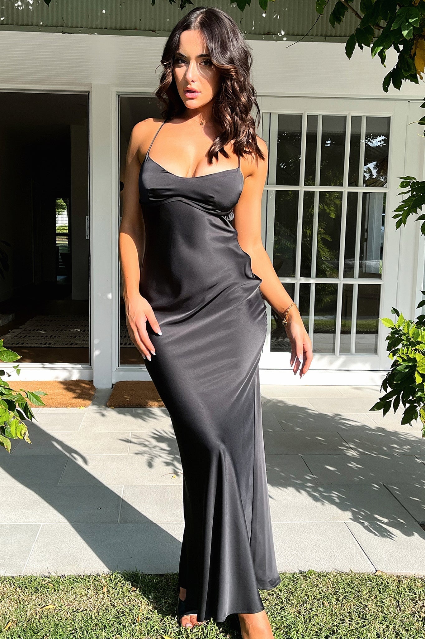 Kiani Maxi Dress - Black-Coutiqo