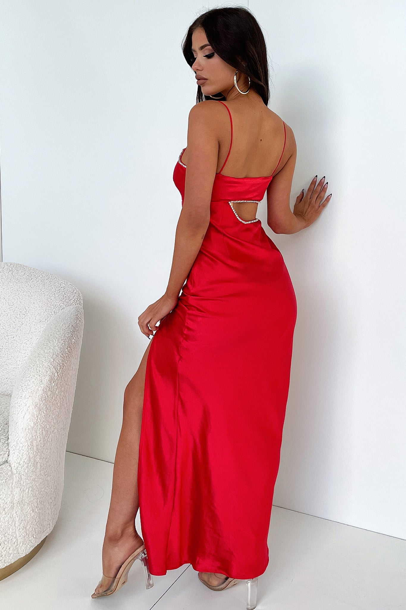 Kiara Maxi Dress - Red-Coutiqo