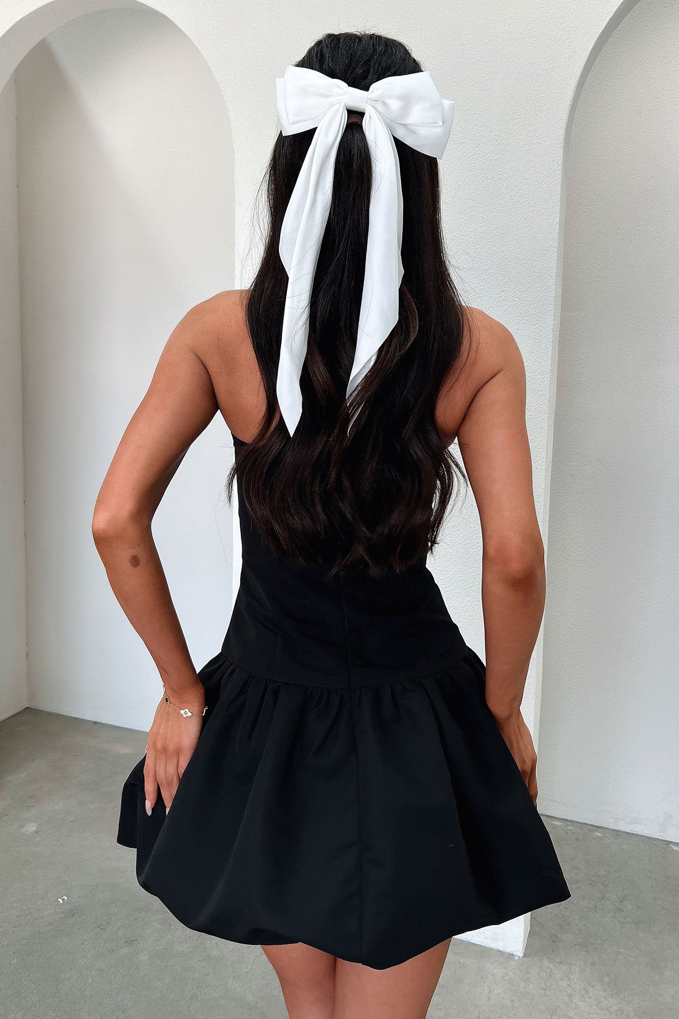 Kloe Bubble Skirt Strapless Mini Dress - Black-Coutiqo