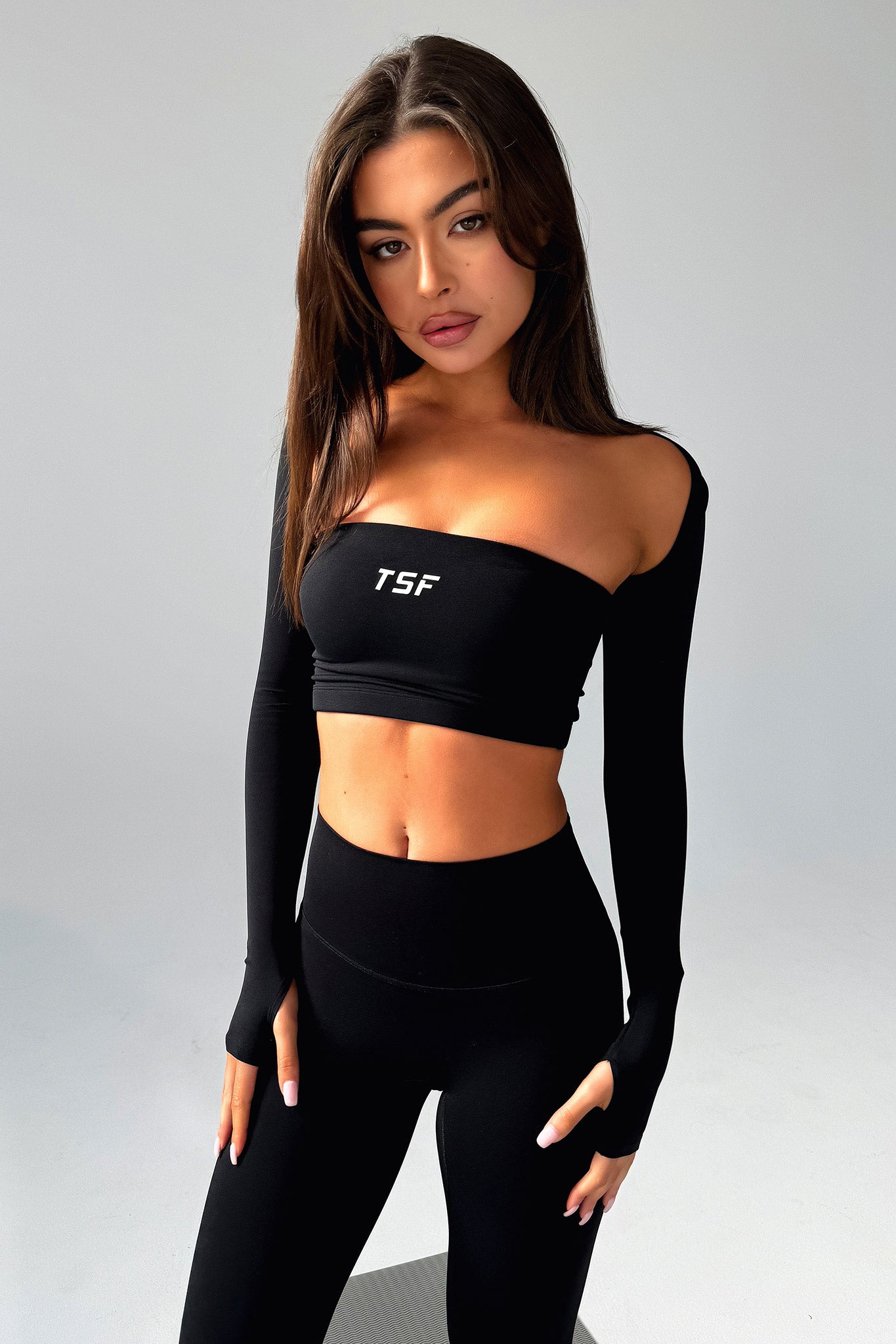 Koda Strapless Crop - Black-Coutiqo