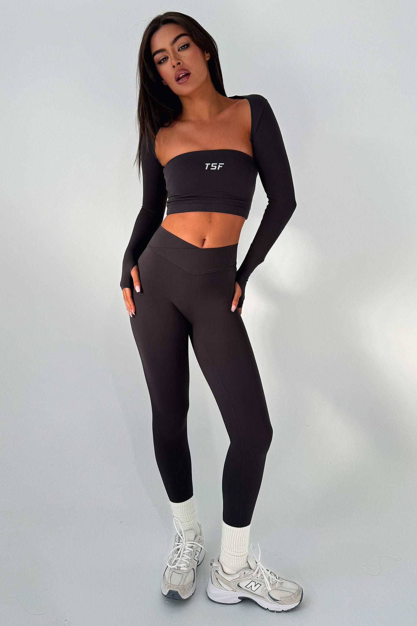 Koda Strapless Crop - Grey-Coutiqo