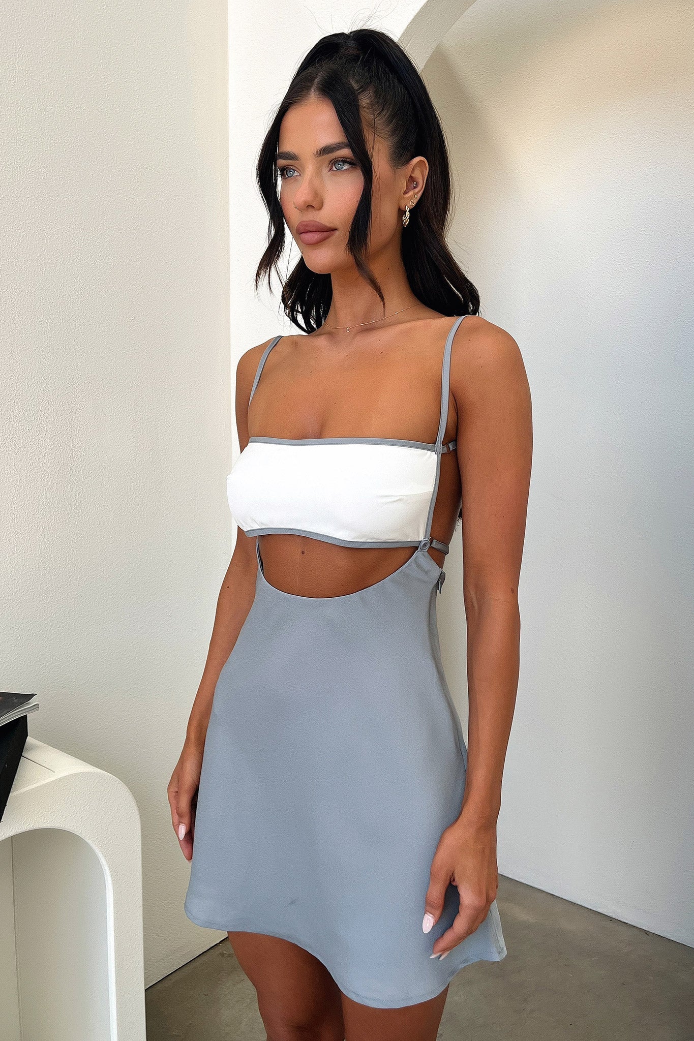 Kora Dress - Grey-Coutiqo
