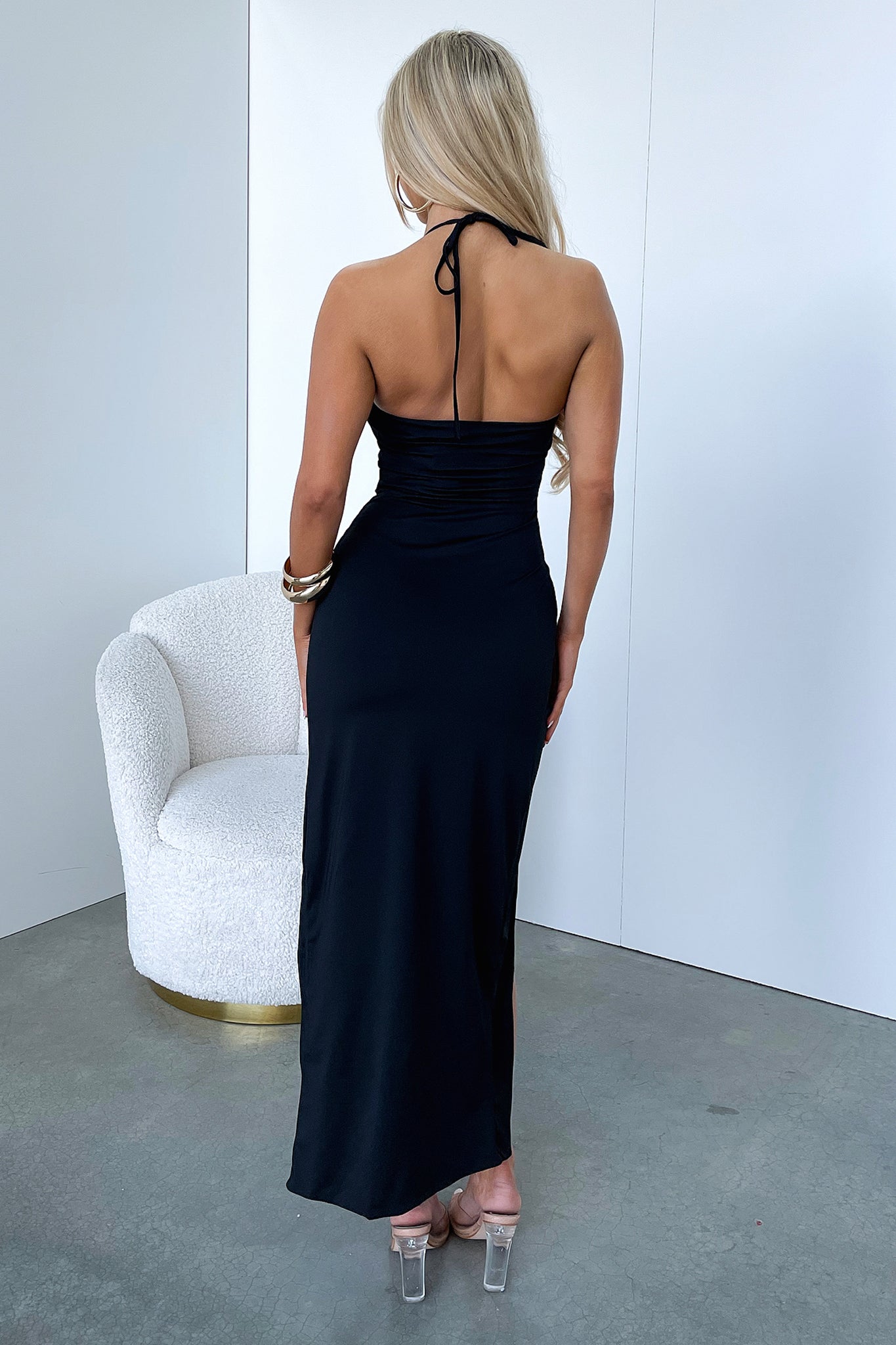 Kyle Midi Dress - Black-Coutiqo