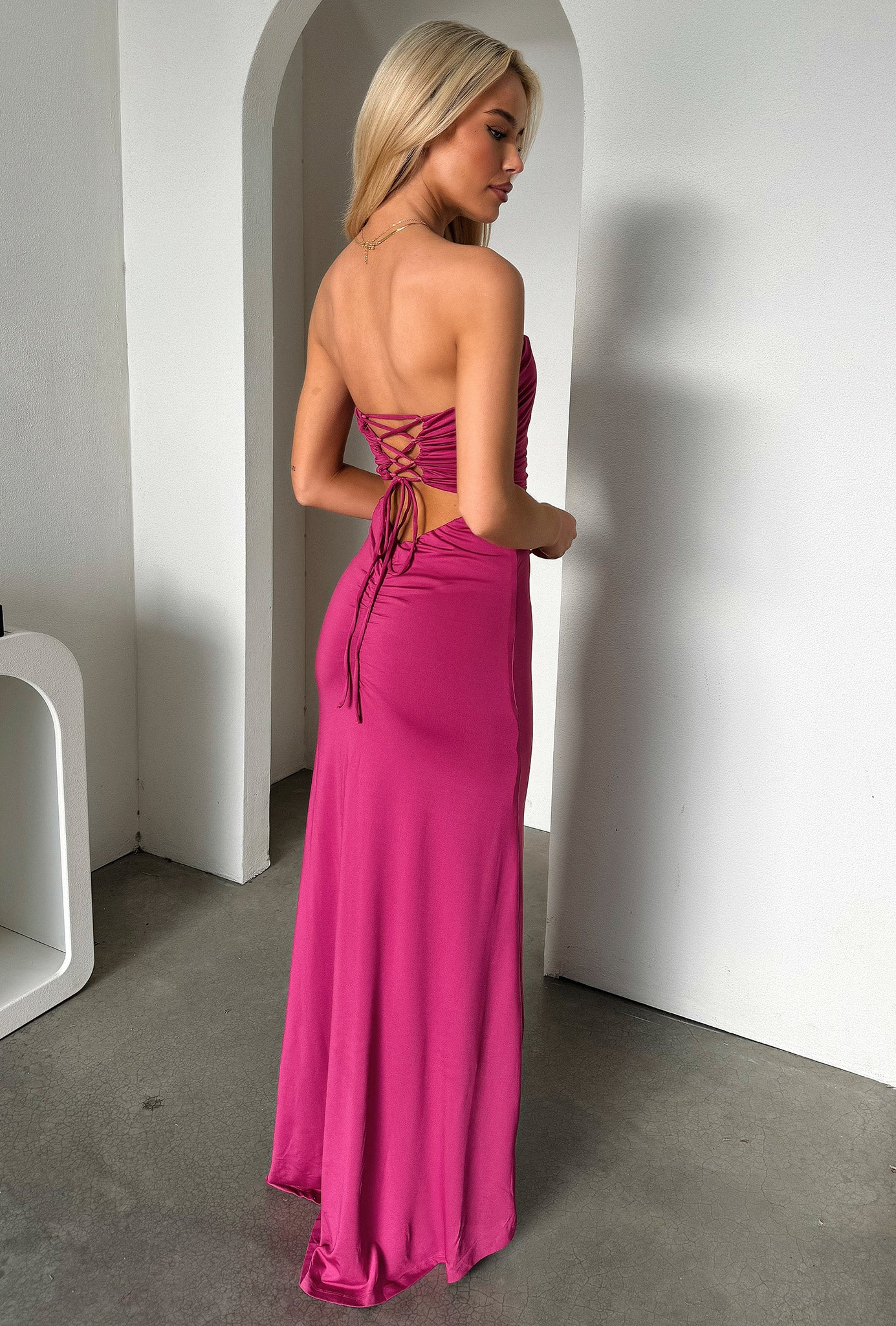 Lahara Maxi Dress - Burgundy-Coutiqo
