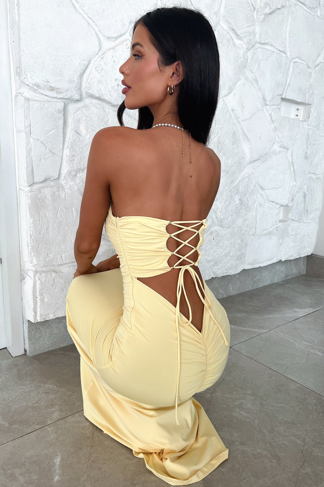 Lahara Maxi Dress - Yellow-Coutiqo
