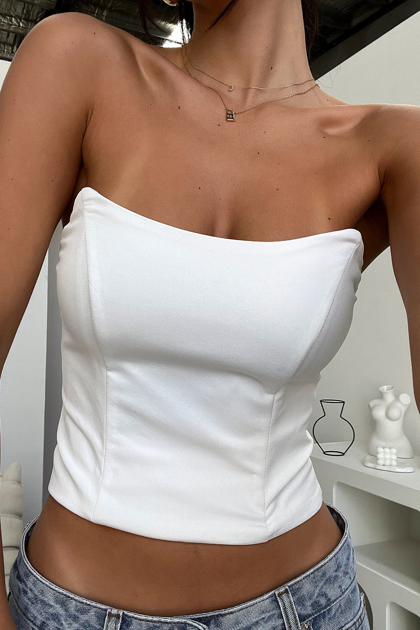 Lane Corset - White-Coutiqo