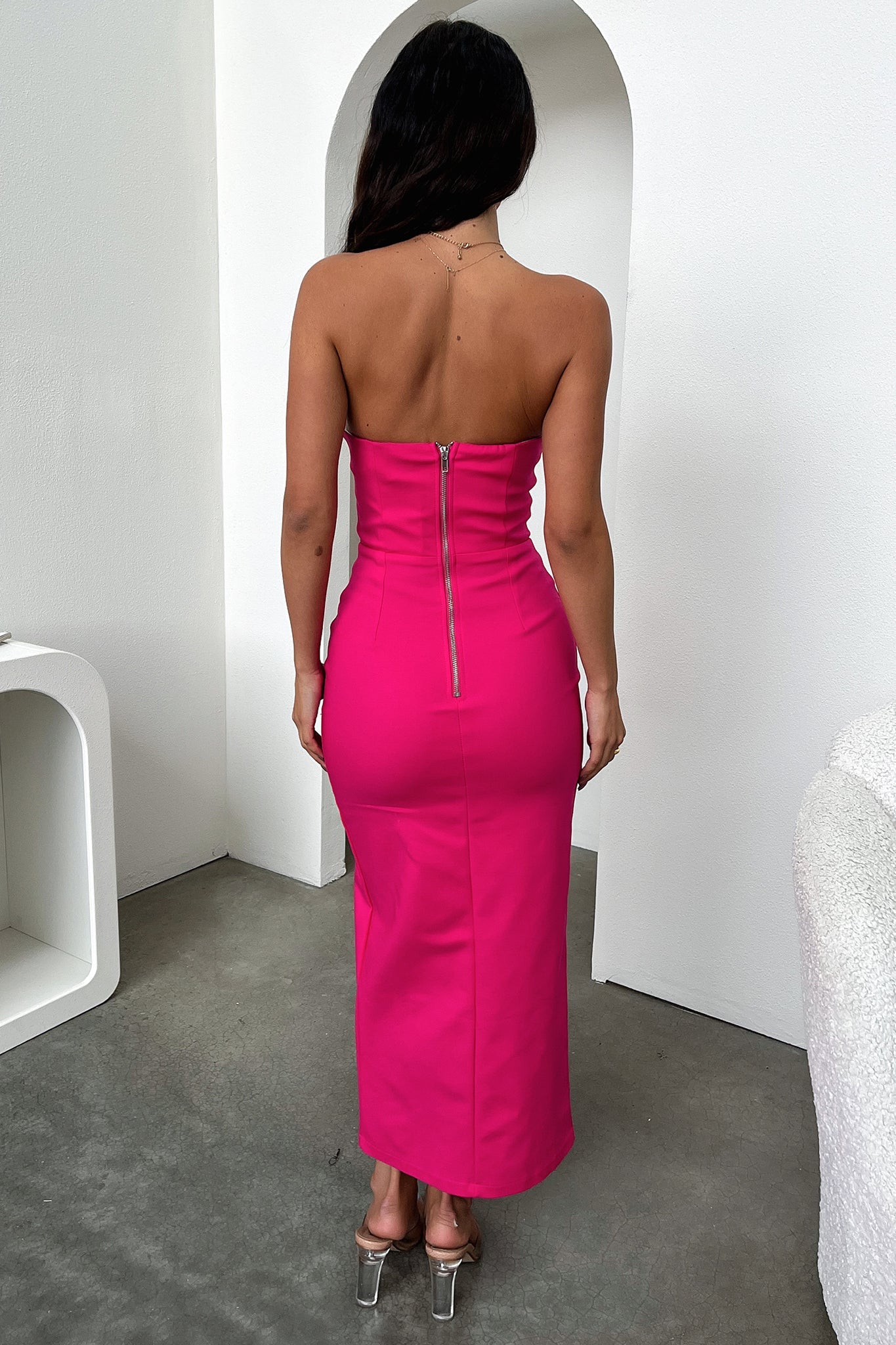 Lane Strapless Maxi Dress - Pink-Coutiqo