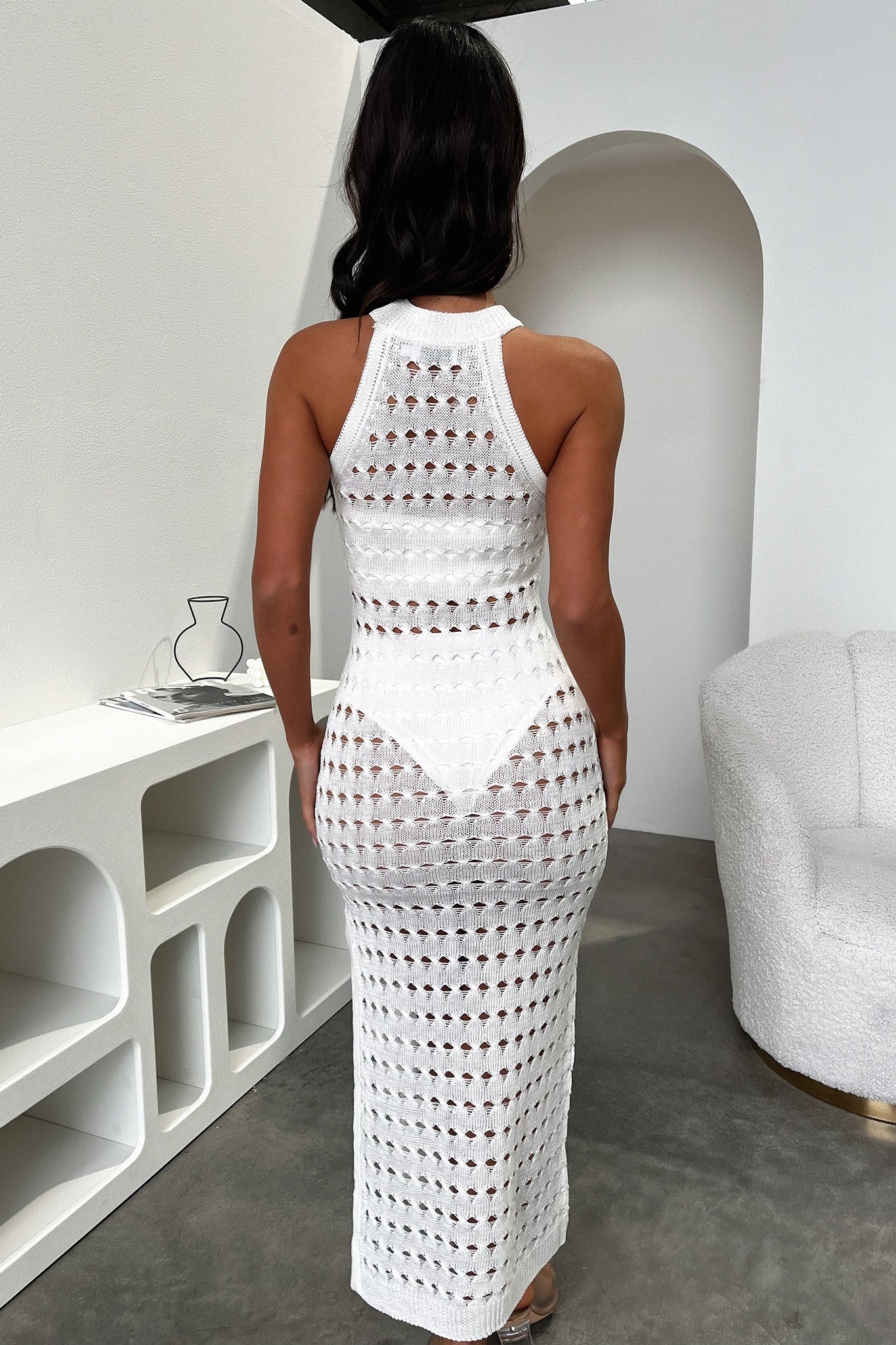 Lannon Midi Dress - White-Coutiqo