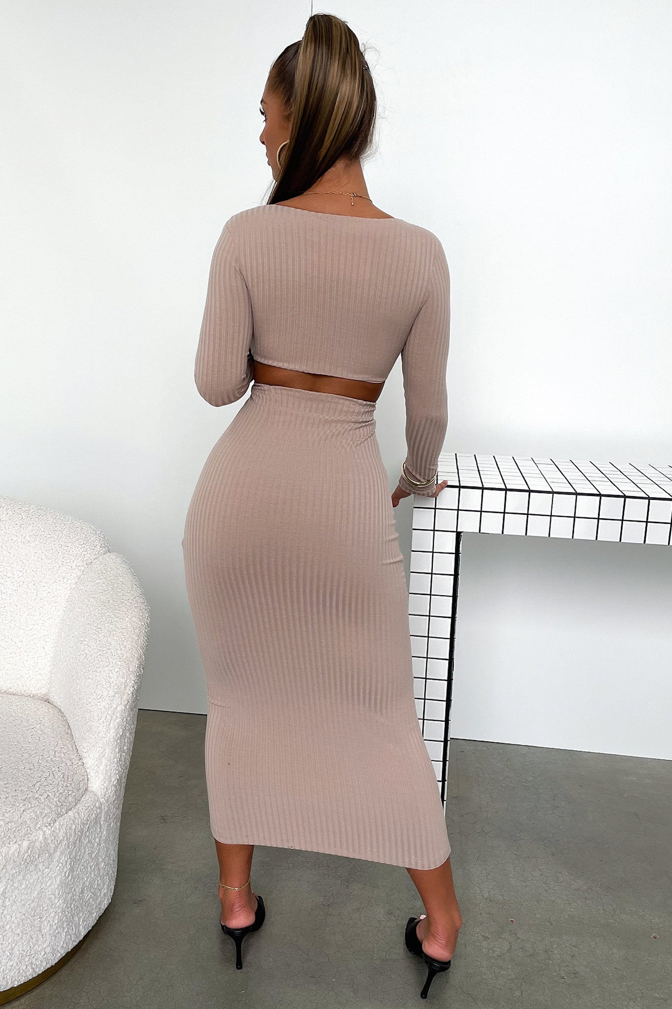 Laska Midi Dress - Tan-Coutiqo