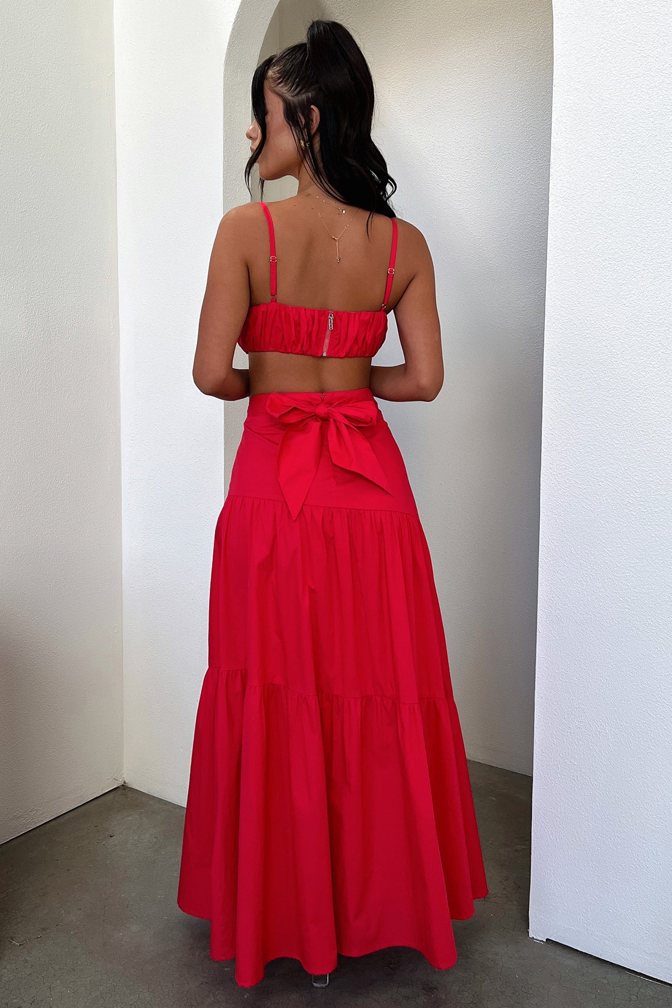 Lateisha Crop - Red-Coutiqo