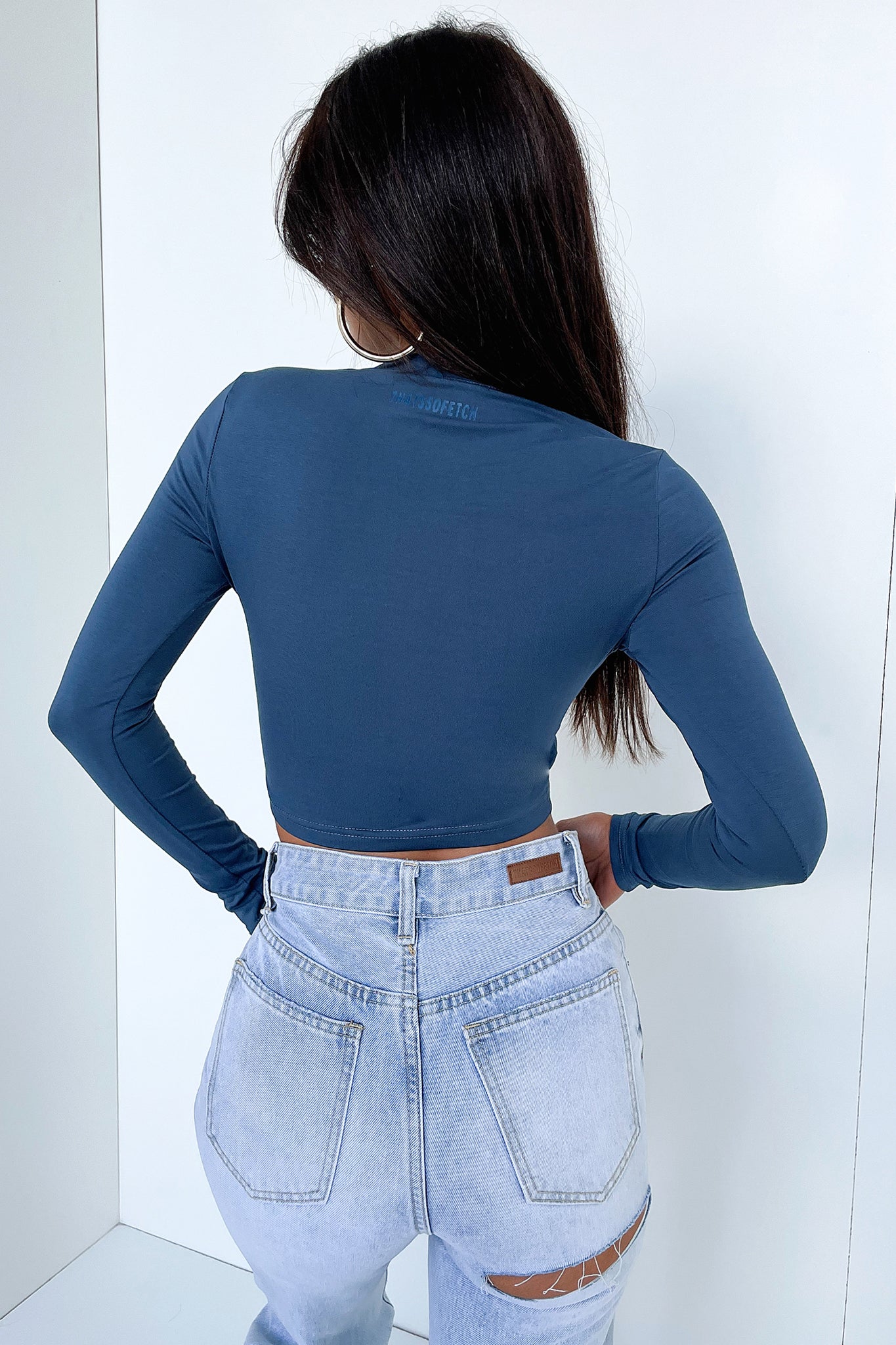 Lemar Long Sleeve Baby Tee - Navy-Coutiqo