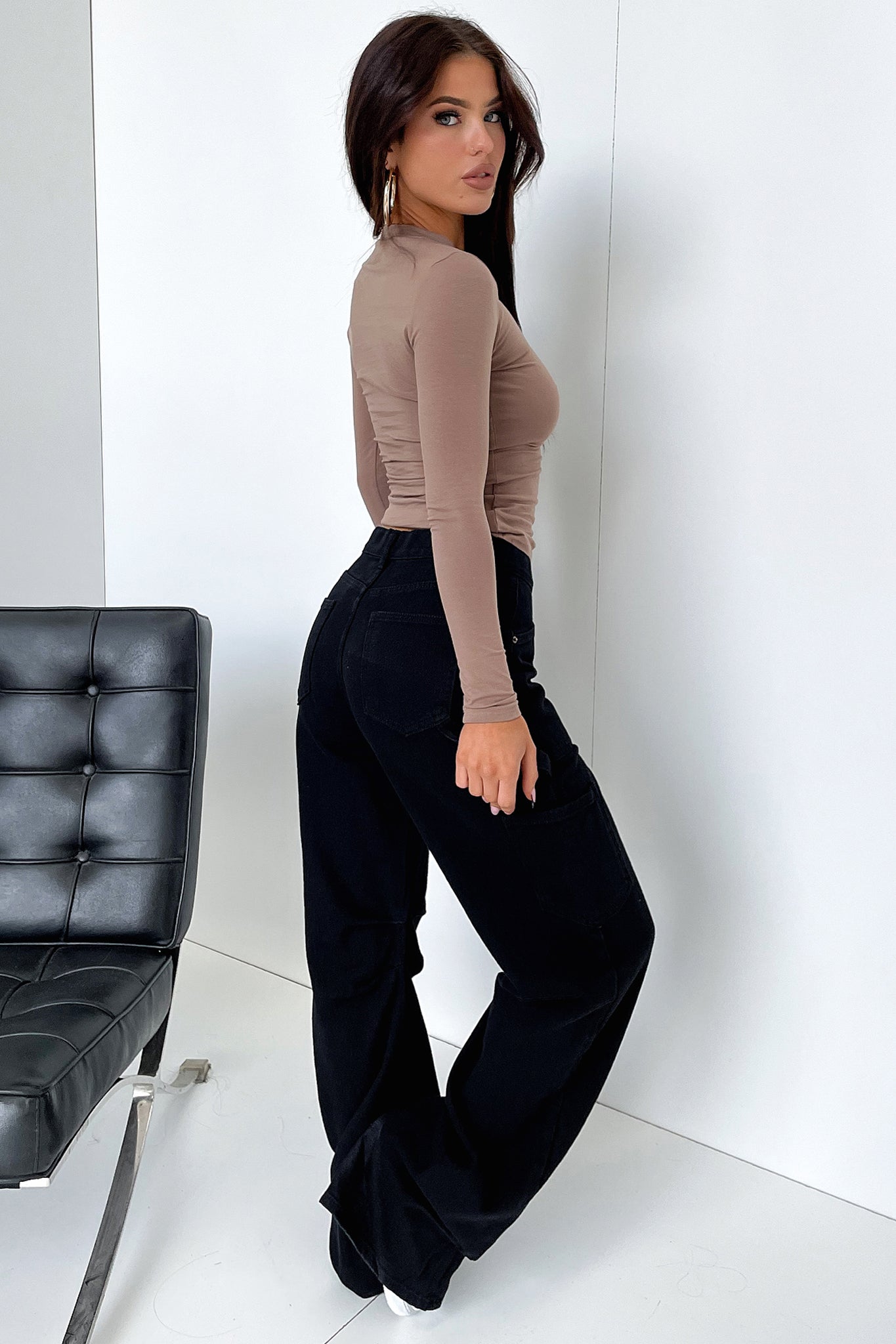 Lemar Long Sleeve Tee - Brown-Coutiqo