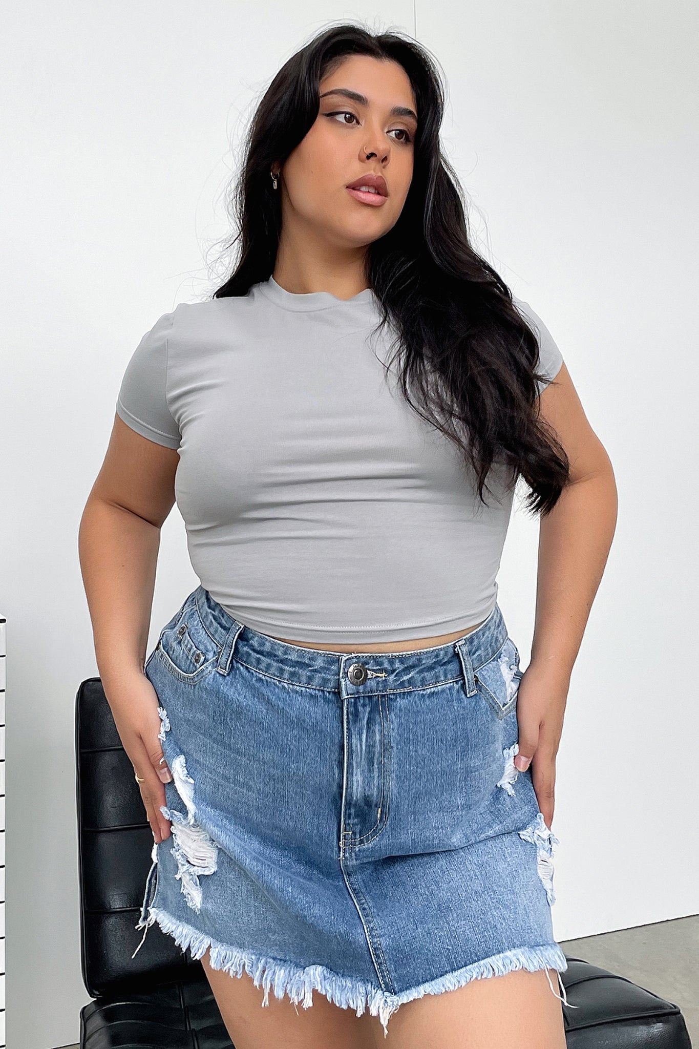 Lemar Baby Tee - Grey-Coutiqo