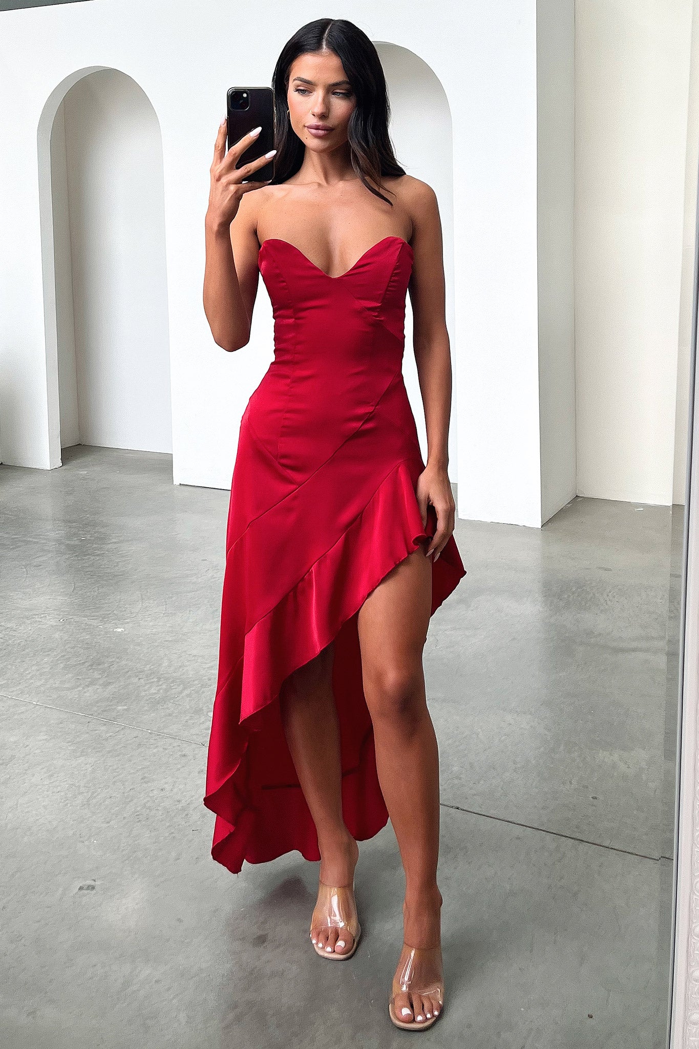 Leora Maxi Dress - Red-Coutiqo