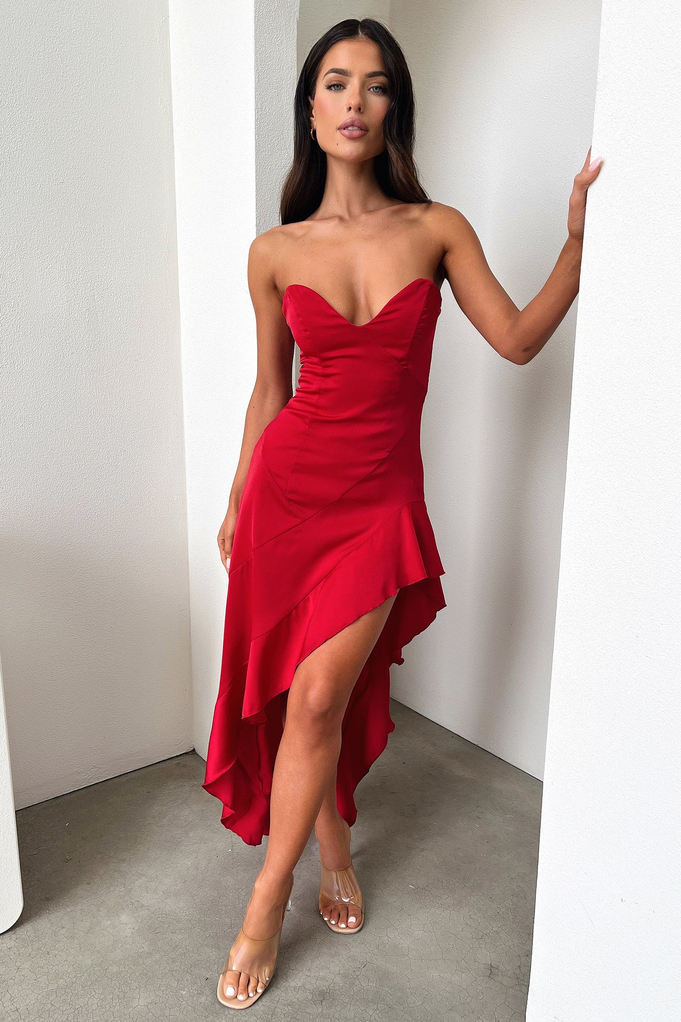 Leora Maxi Dress - Red-Coutiqo
