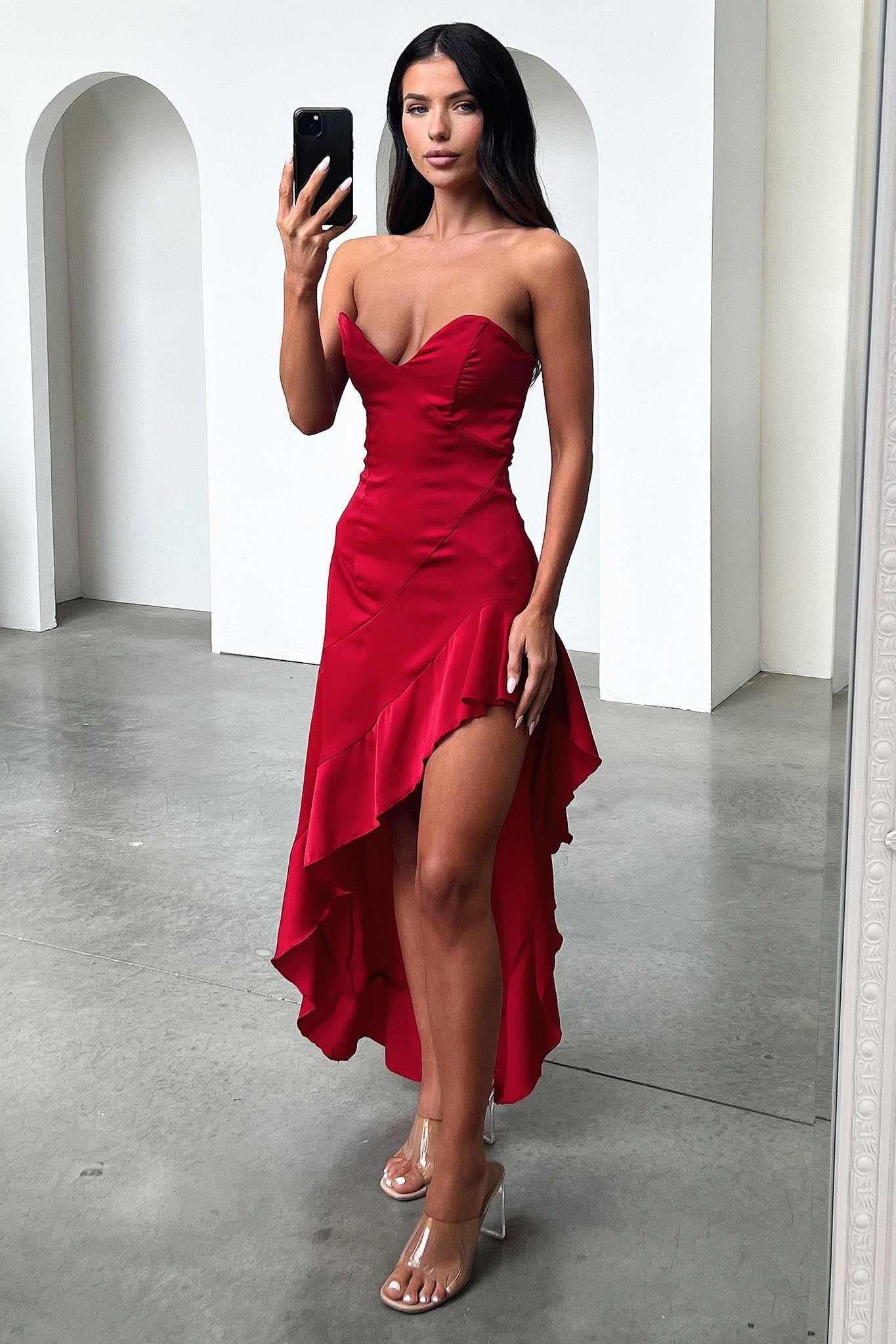 Leora Maxi Dress - Red-Coutiqo