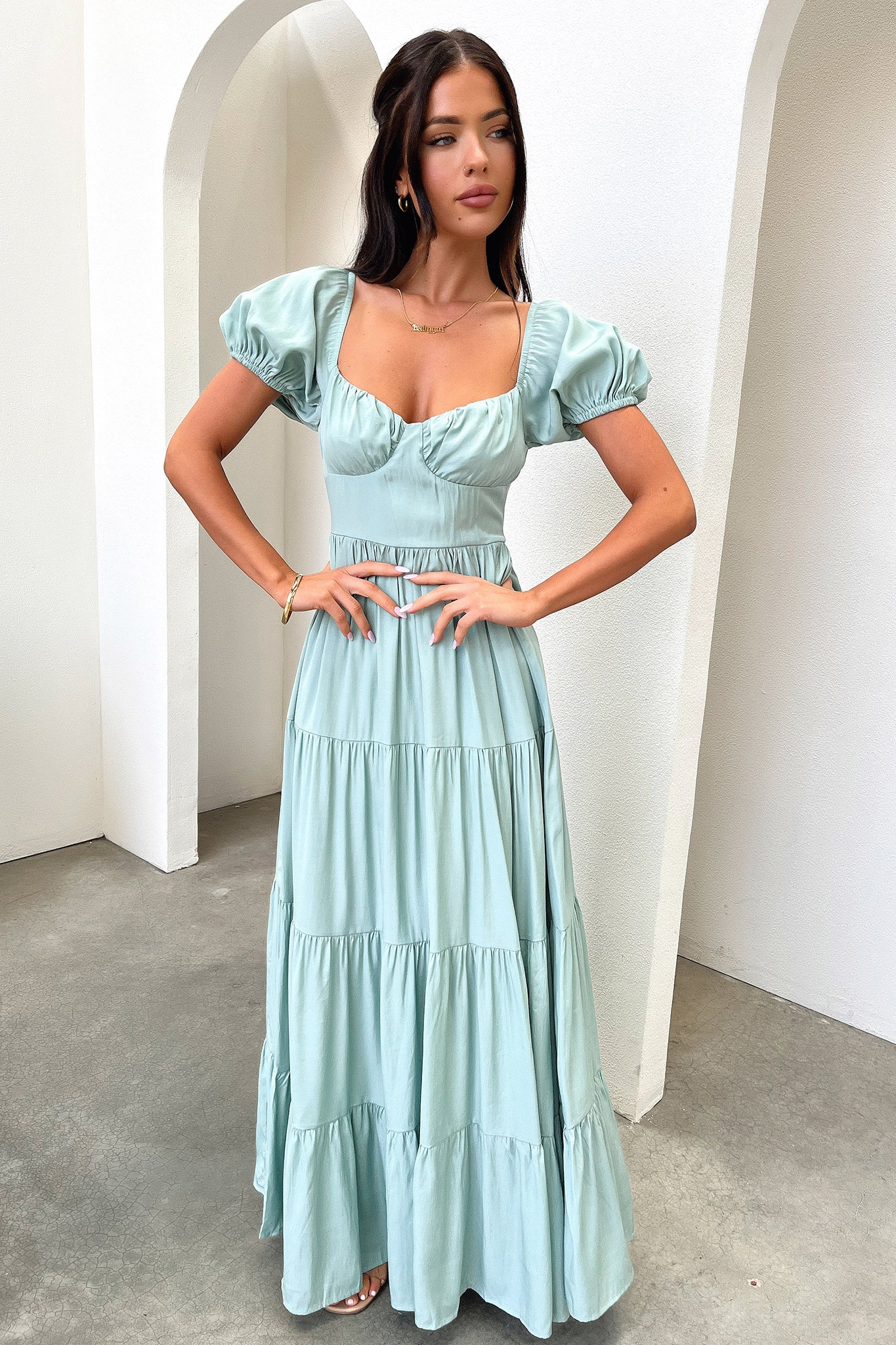 Levona Maxi Dress - Sage-Coutiqo