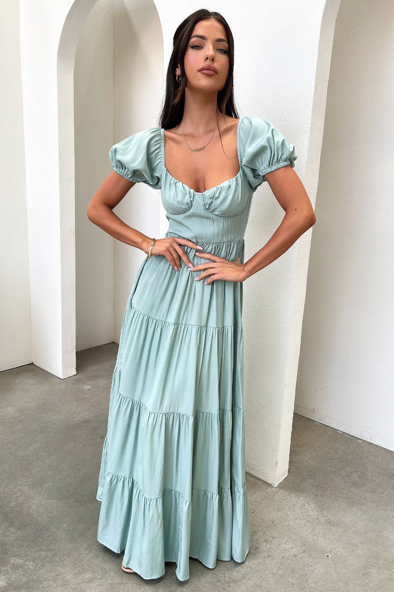 Levona Maxi Dress - Sage-Coutiqo