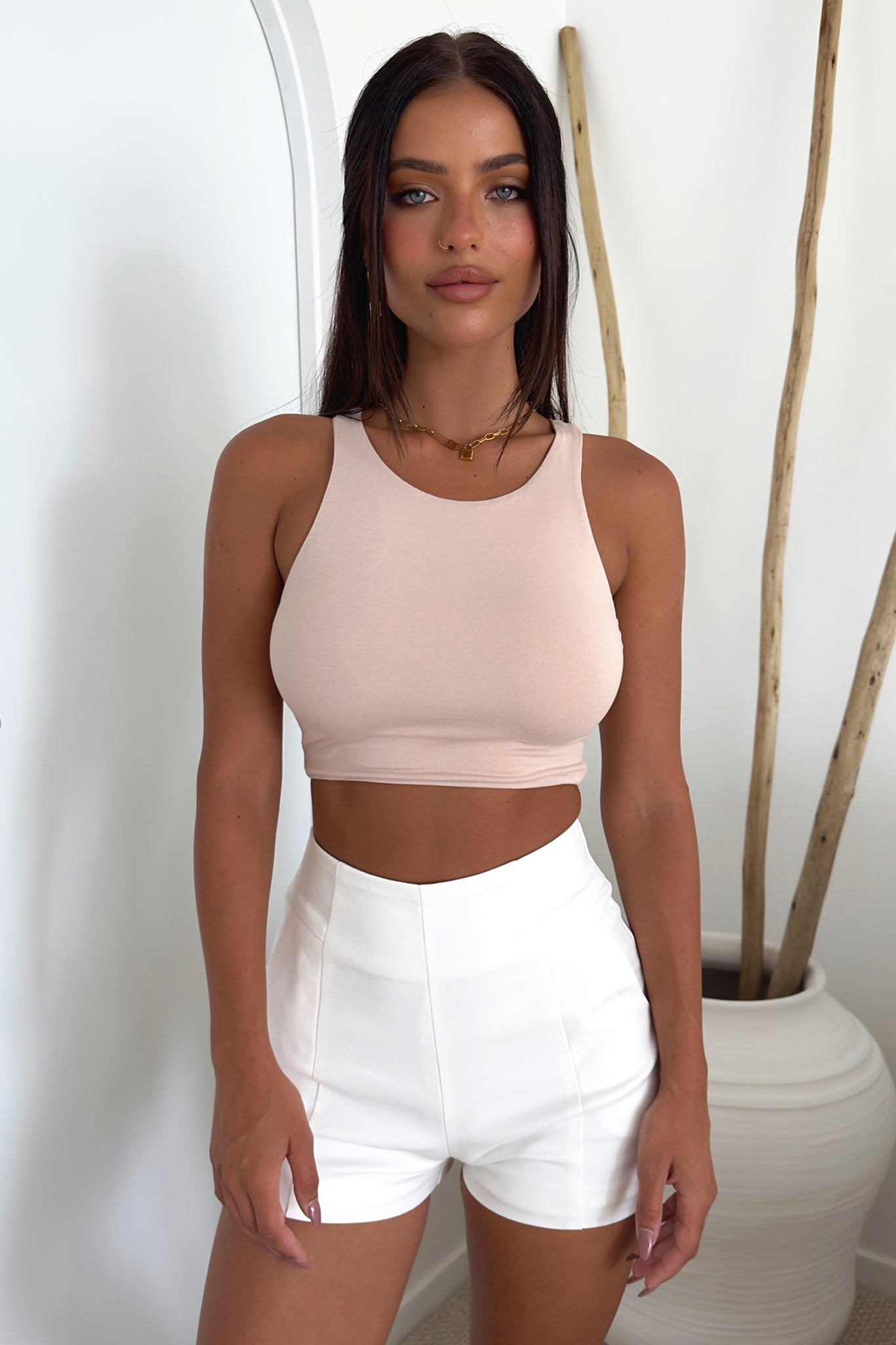 Liani Crop - Beige-Coutiqo
