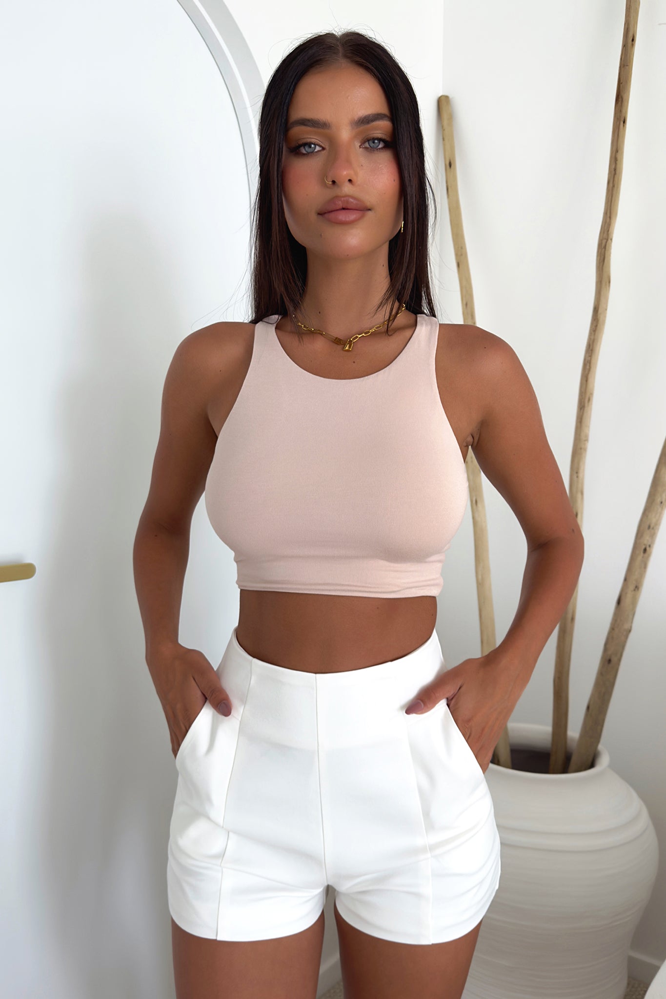 Liani Crop - Beige-Coutiqo