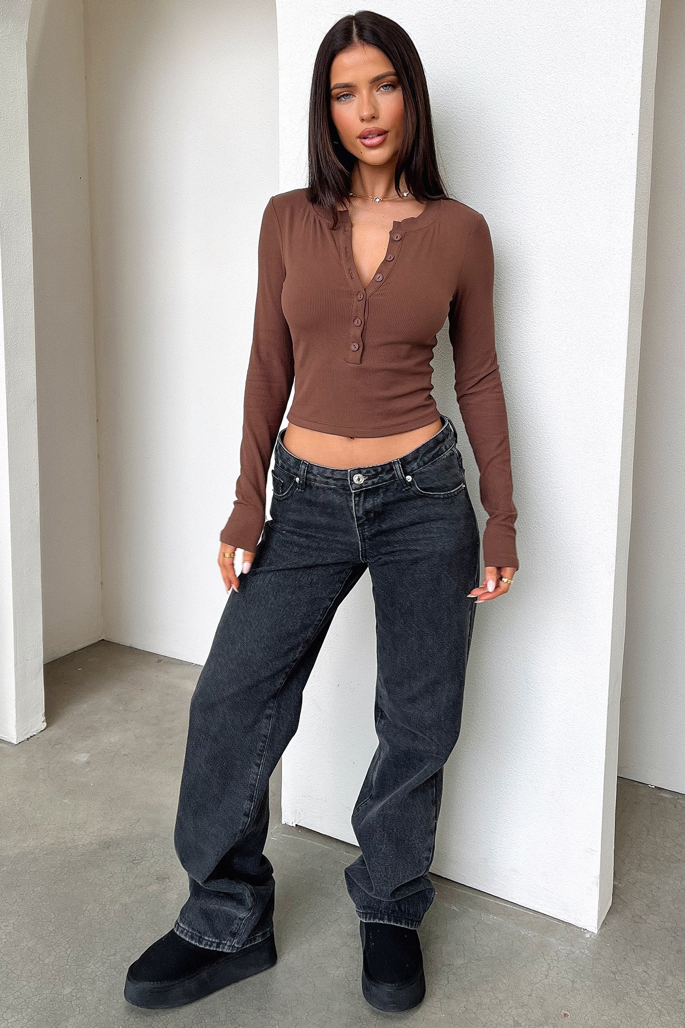Liliana Top - Brown-Coutiqo
