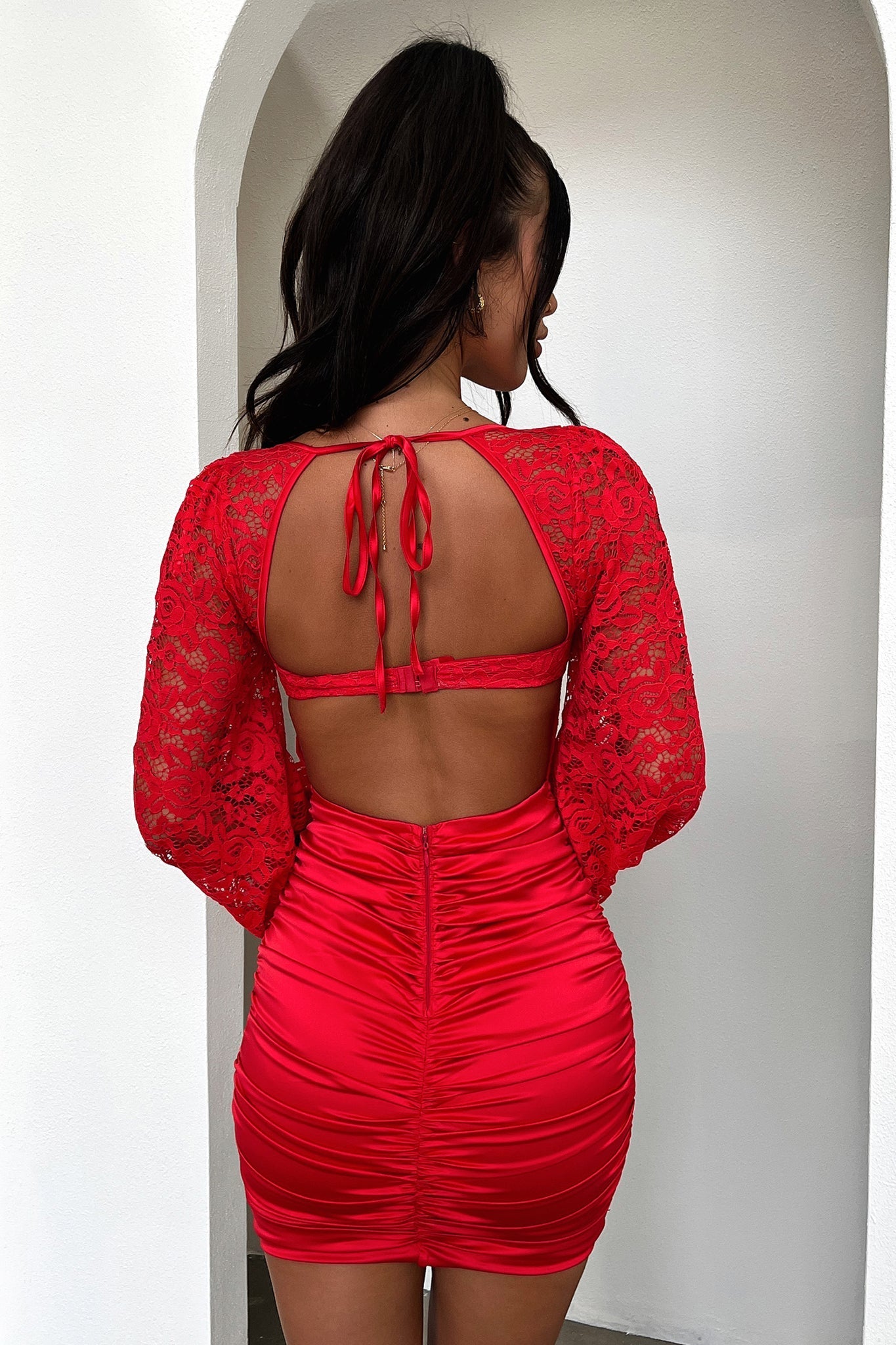 Lirella Mini Dress - Red-Coutiqo