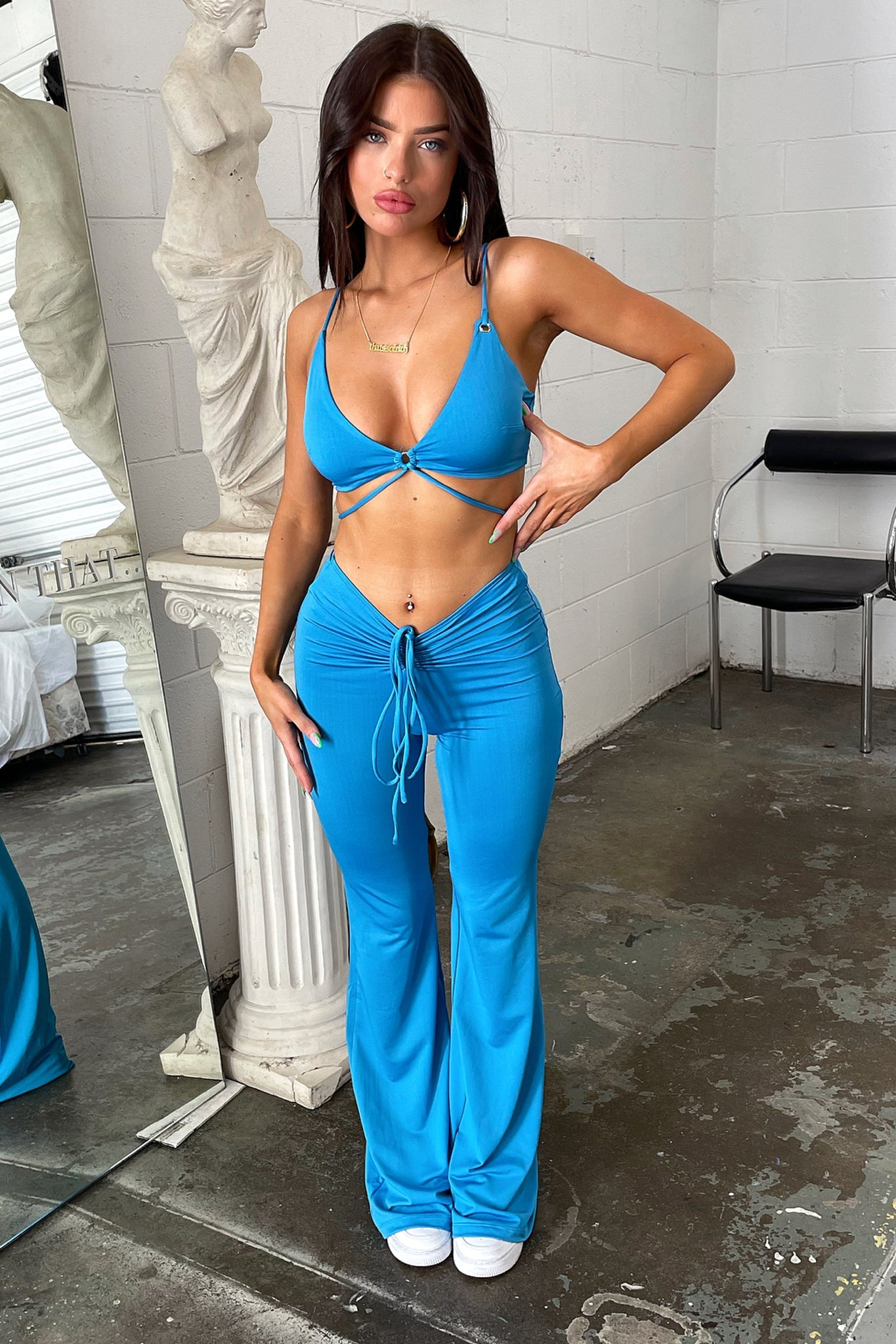 Lolita Crop - Blue-Coutiqo