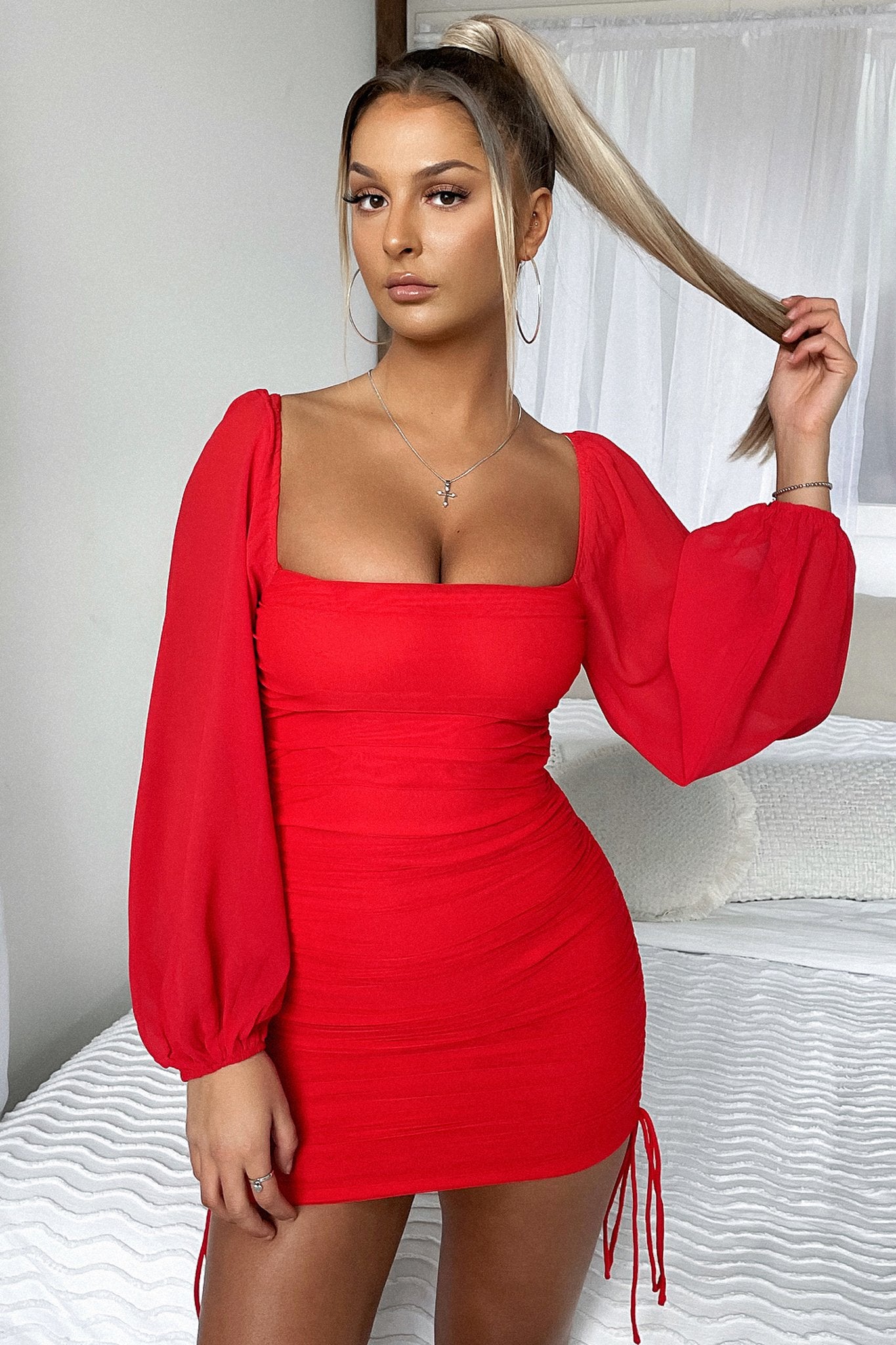 Lorde Dress - Red-Coutiqo