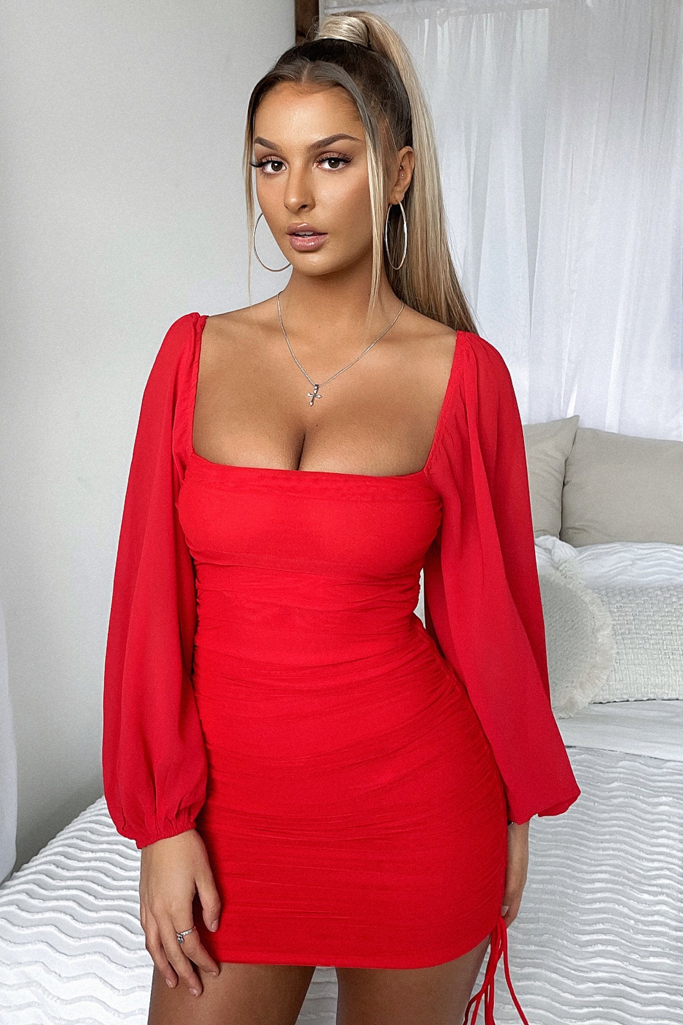 Lorde Dress - Red-Coutiqo