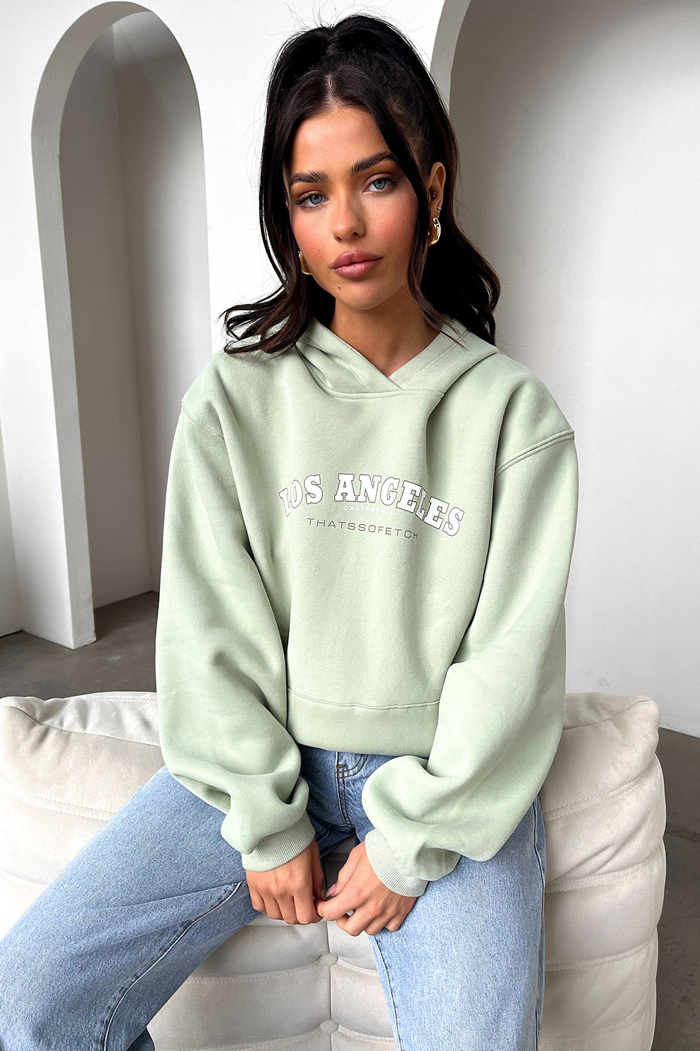 Los Angeles Hoodie - Sage-Coutiqo