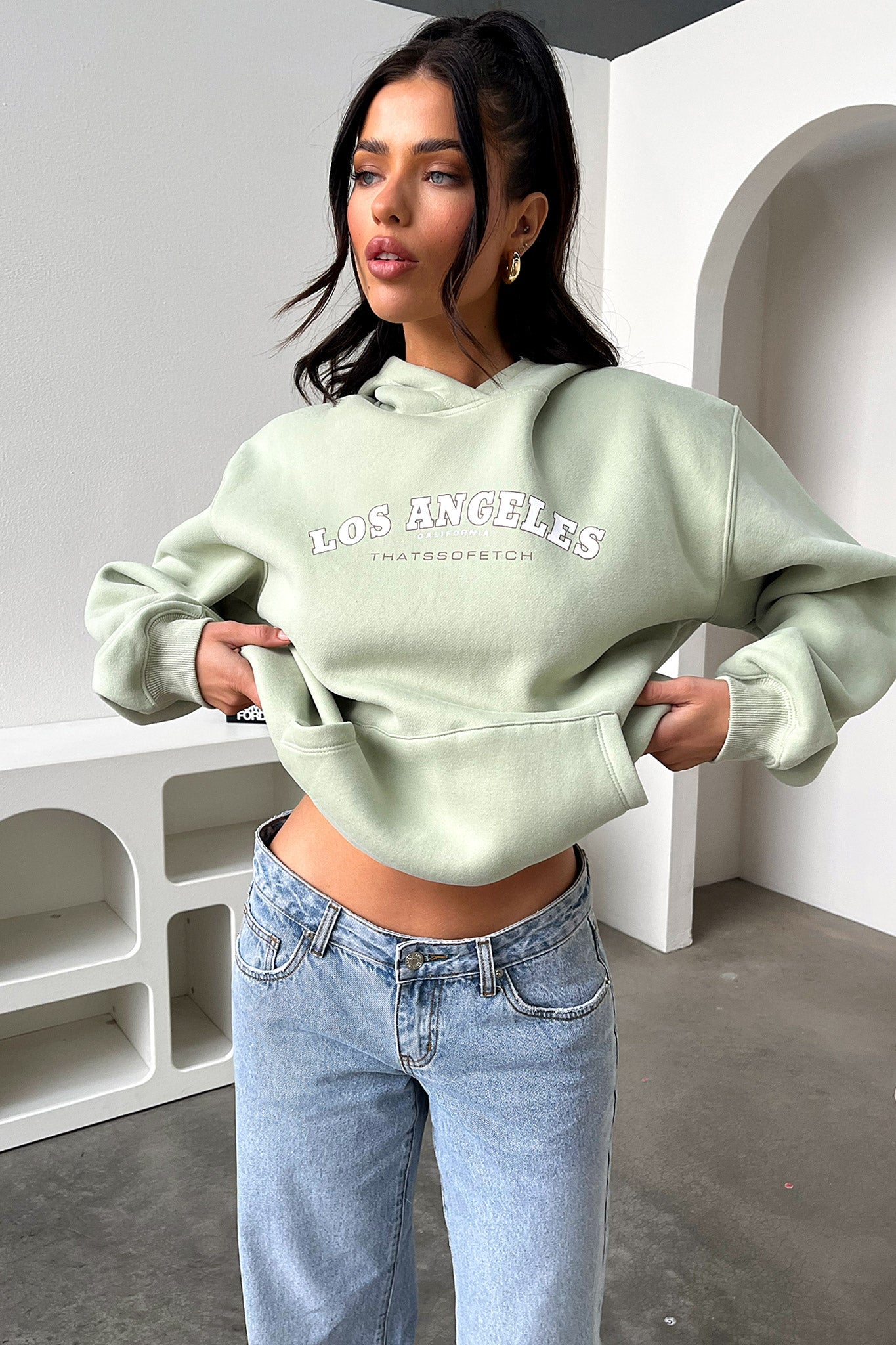 Los Angeles Hoodie - Sage-Coutiqo
