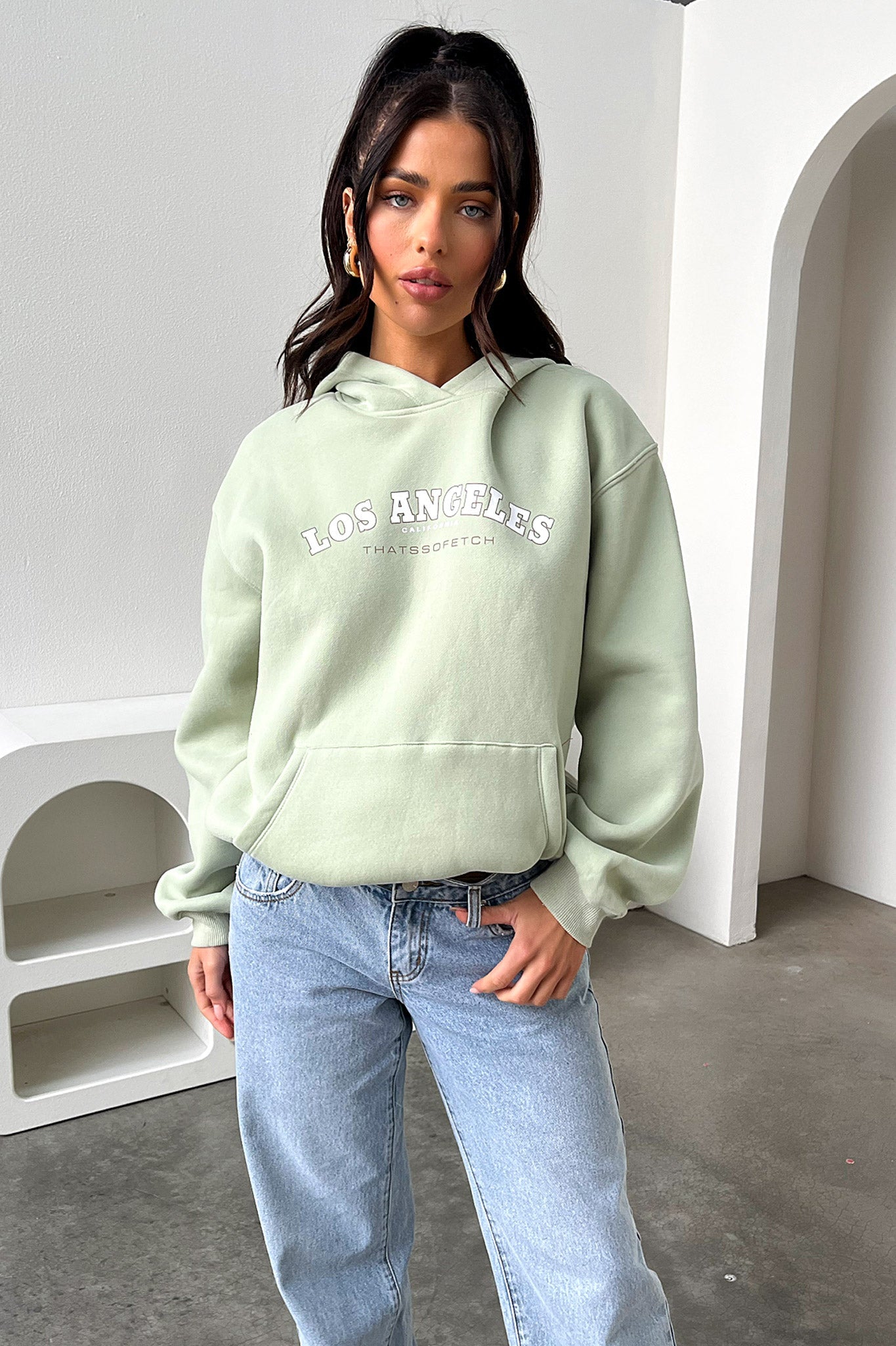 Los Angeles Hoodie - Sage-Coutiqo