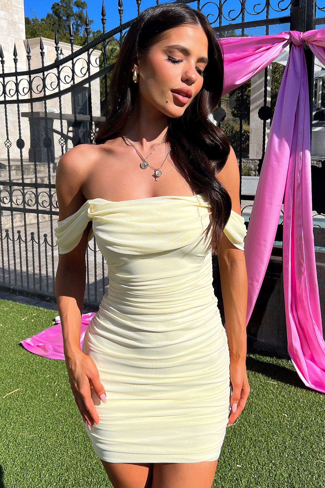 Lucinda Dress - Yellow-Coutiqo