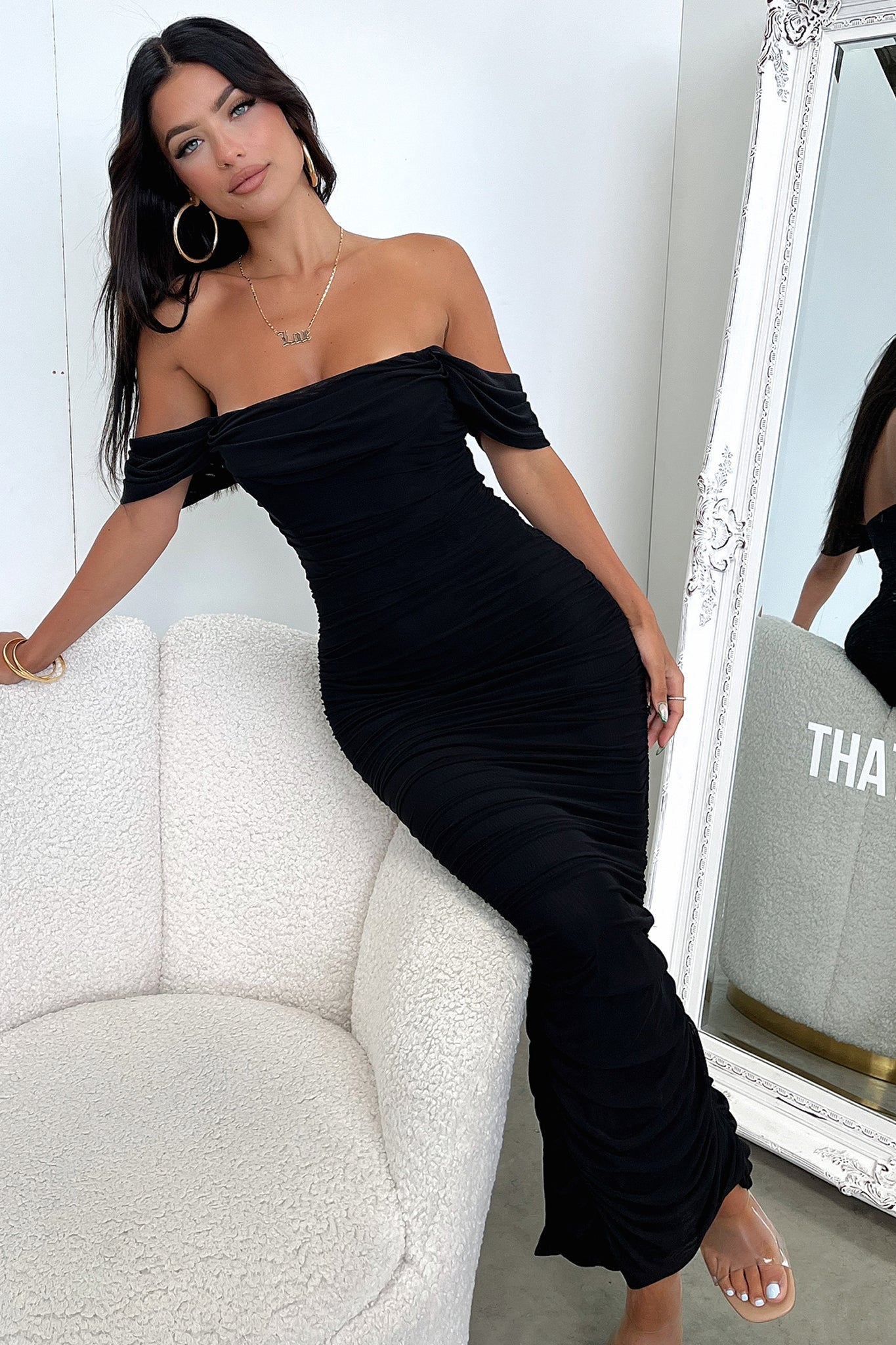 Lucinda Maxi Dress - Black-Coutiqo
