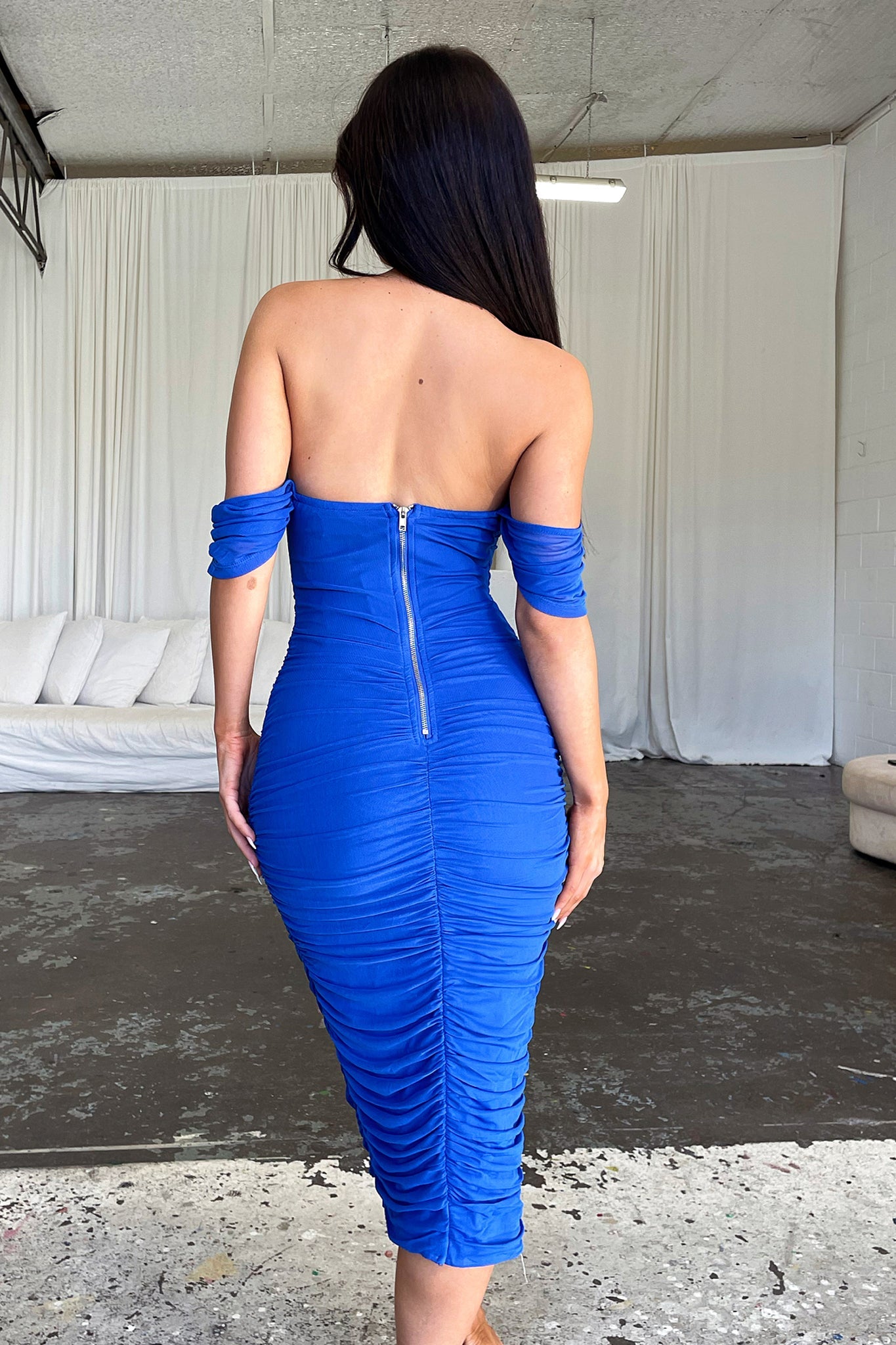 Lucinda Midi Dress - Royal Blue-Coutiqo