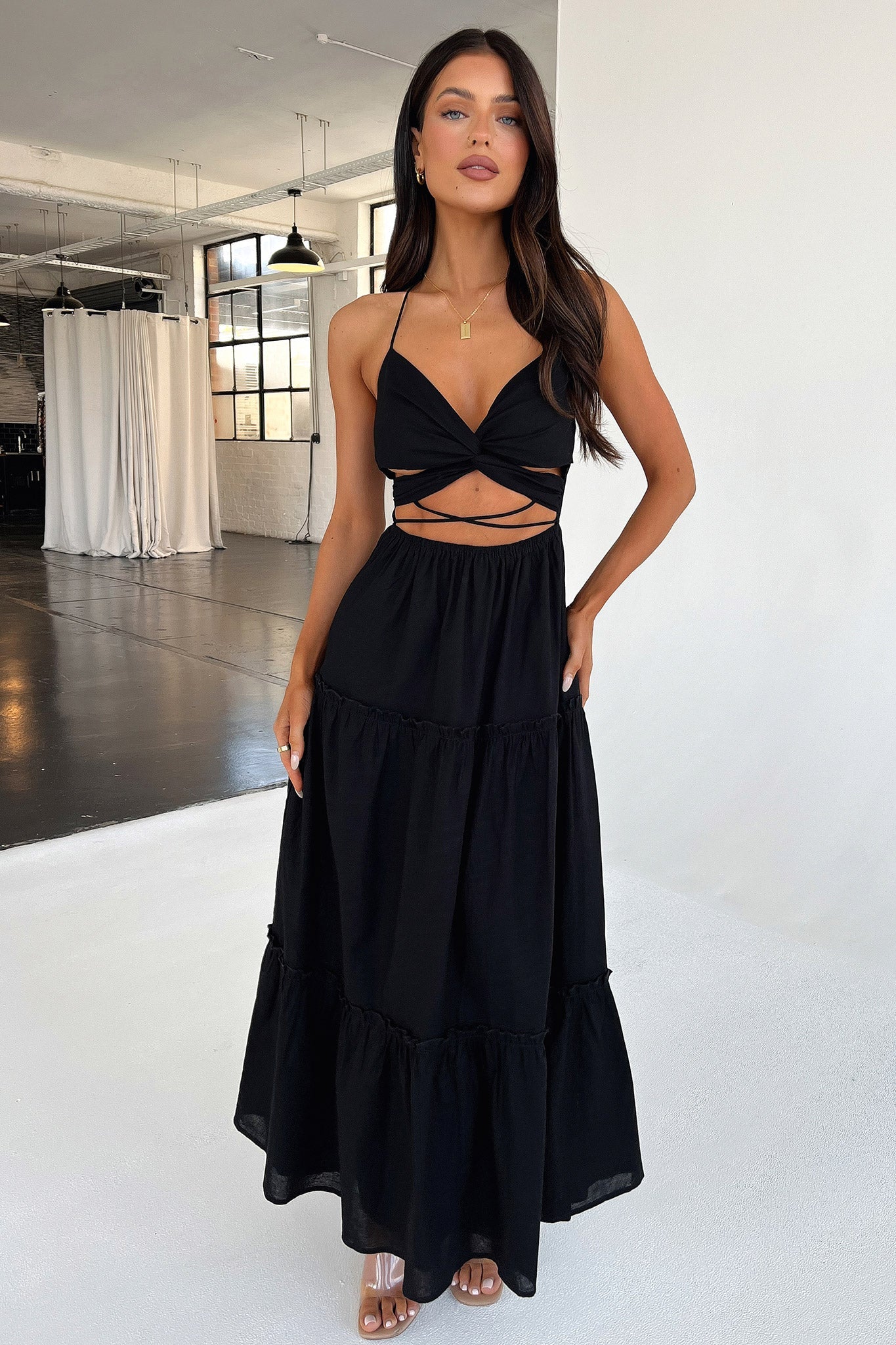 Lucy Maxi Dress - Black-Coutiqo