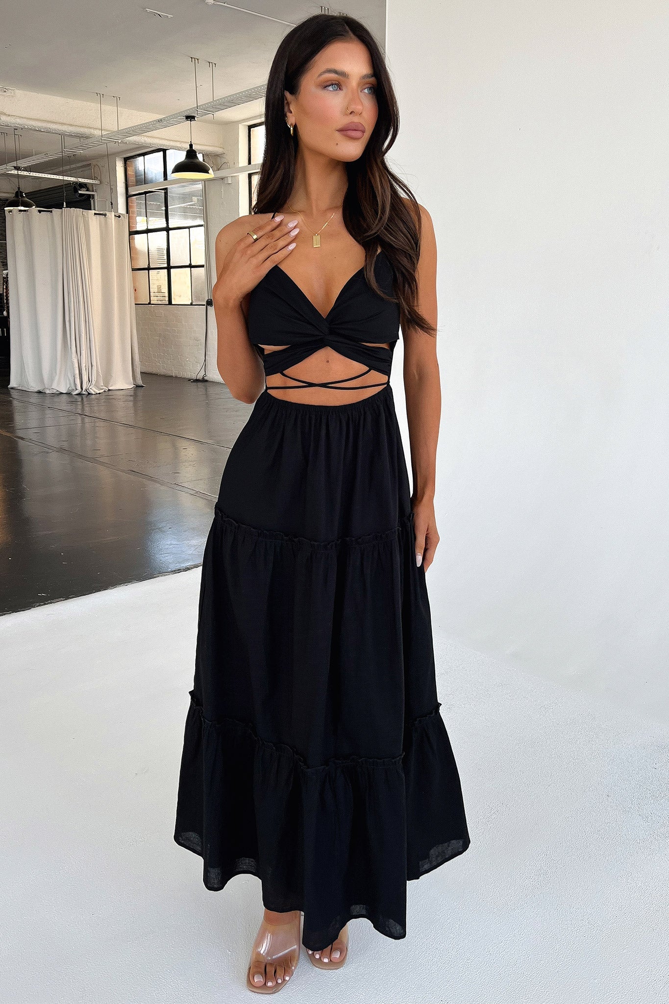 Lucy Maxi Dress - Black-Coutiqo