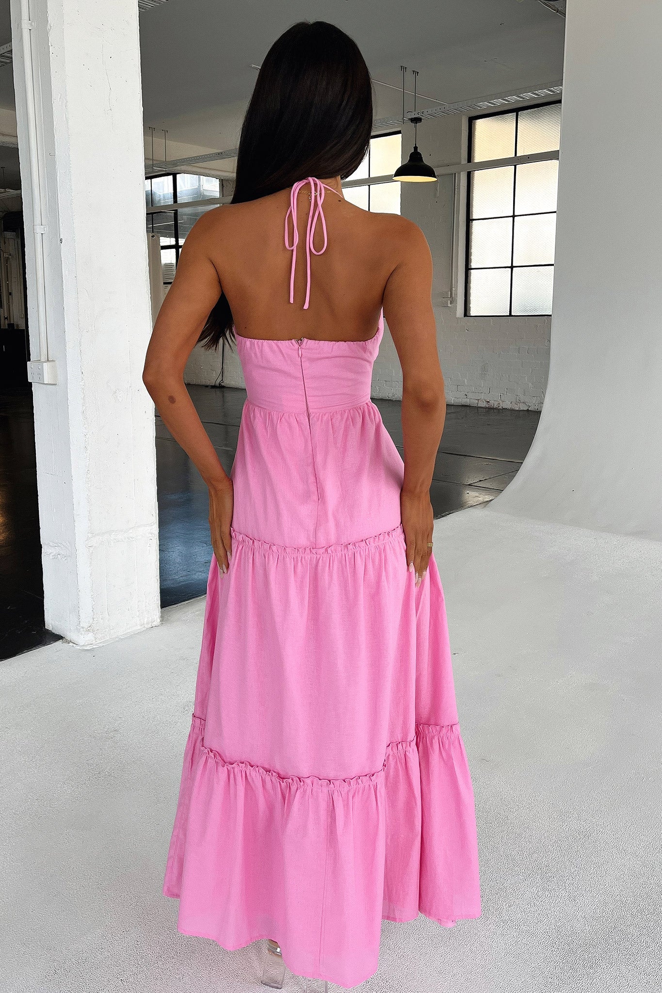 Lucy Maxi Dress - Pink-Coutiqo