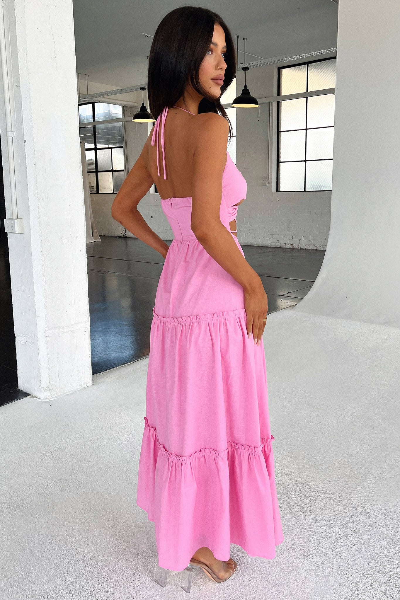 Lucy Maxi Dress - Pink-Coutiqo