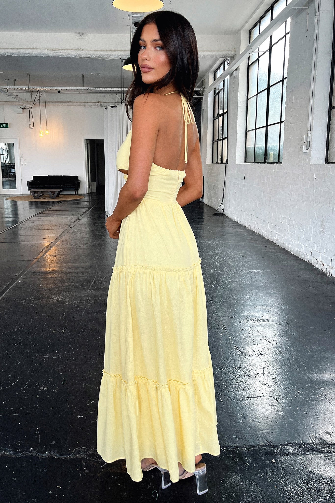Lucy Maxi Dress - Yellow-Coutiqo