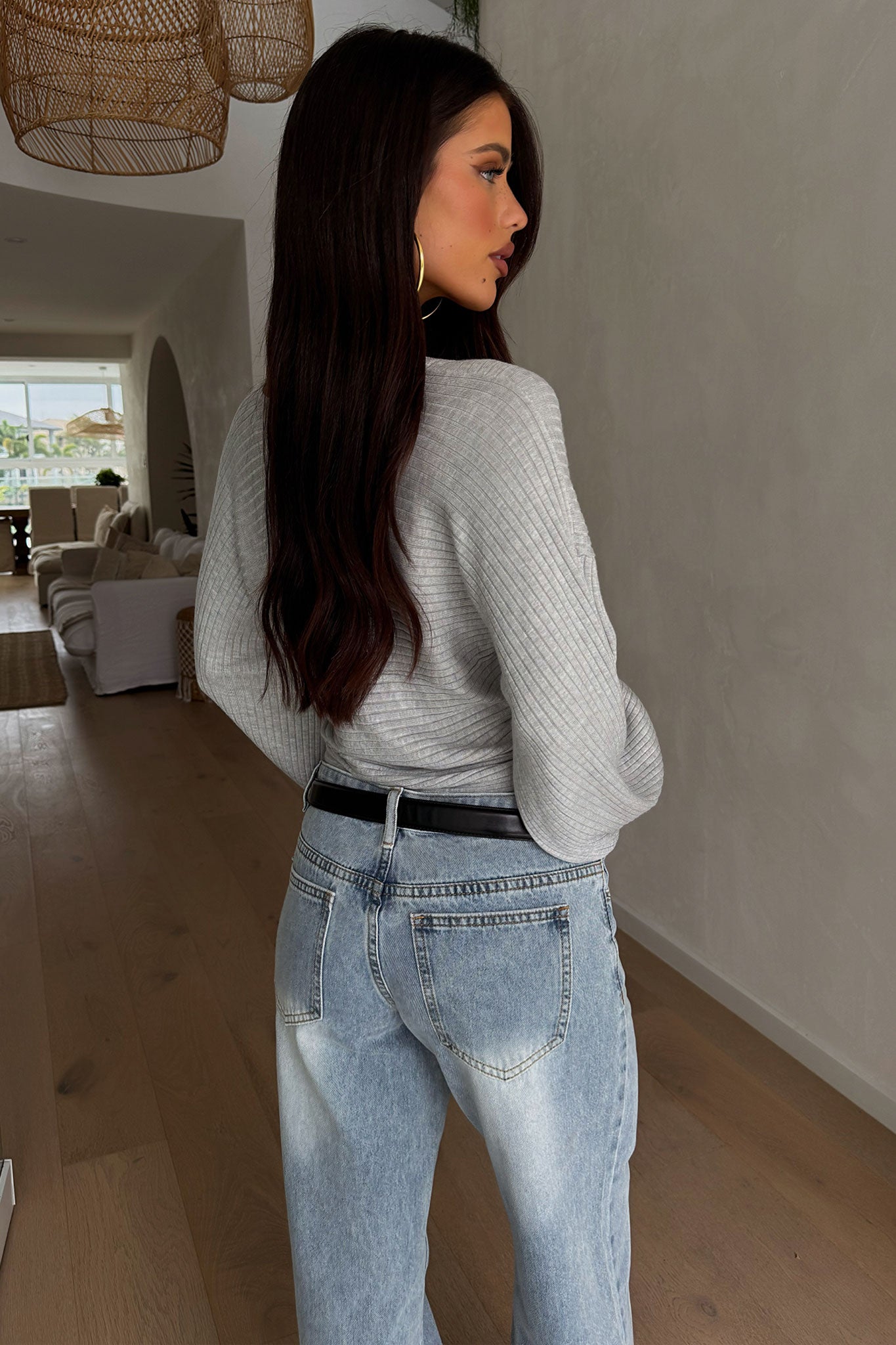 Dakodah Long Sleeve Knit - Grey-Coutiqo