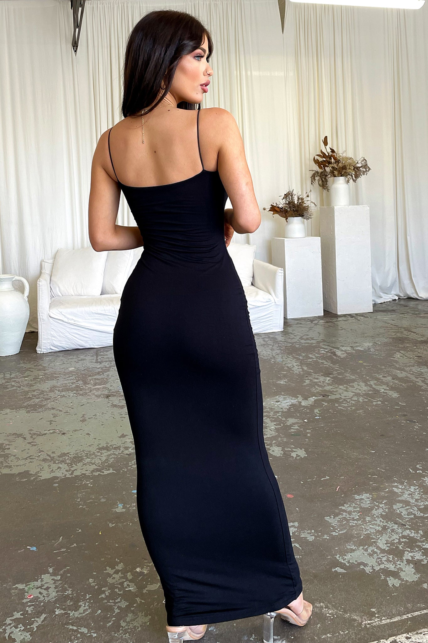 Mace Bodycon Maxi Dress - Black-Coutiqo