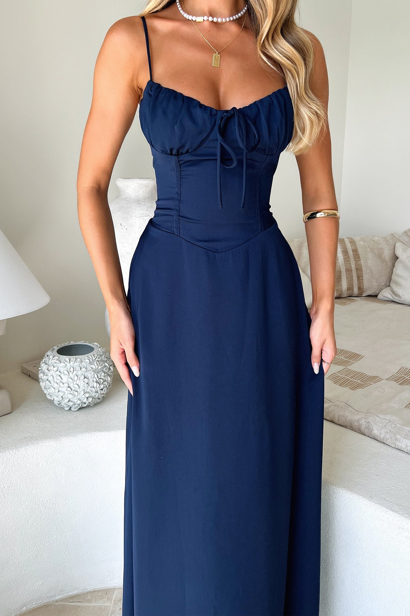 Magdalena Maxi Dress - Navy-Coutiqo