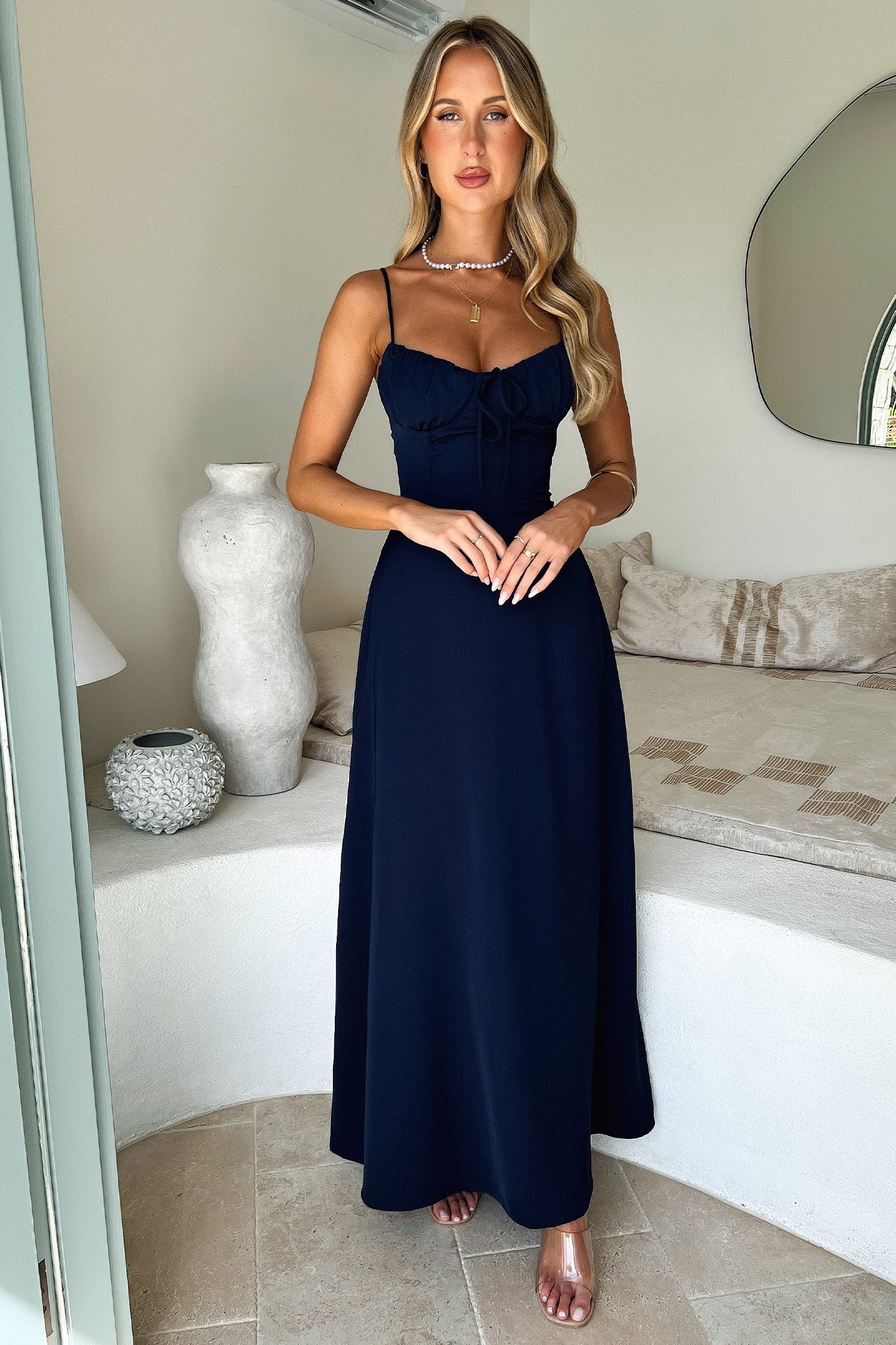Magdalena Maxi Dress - Navy-Coutiqo
