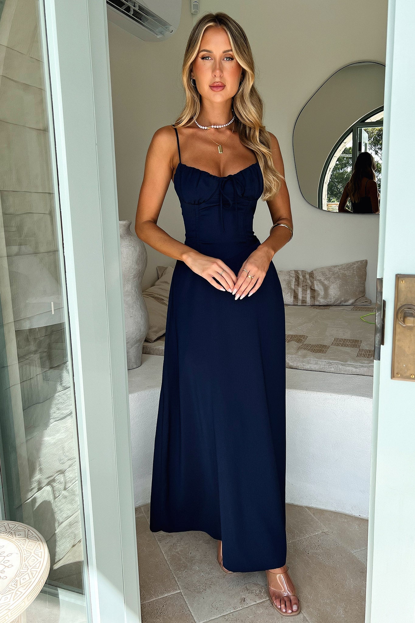 Magdalena Maxi Dress - Navy-Coutiqo